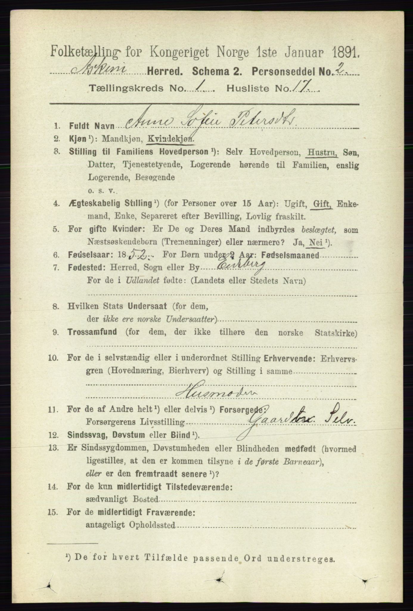 RA, 1891 census for 0124 Askim, 1891, p. 190