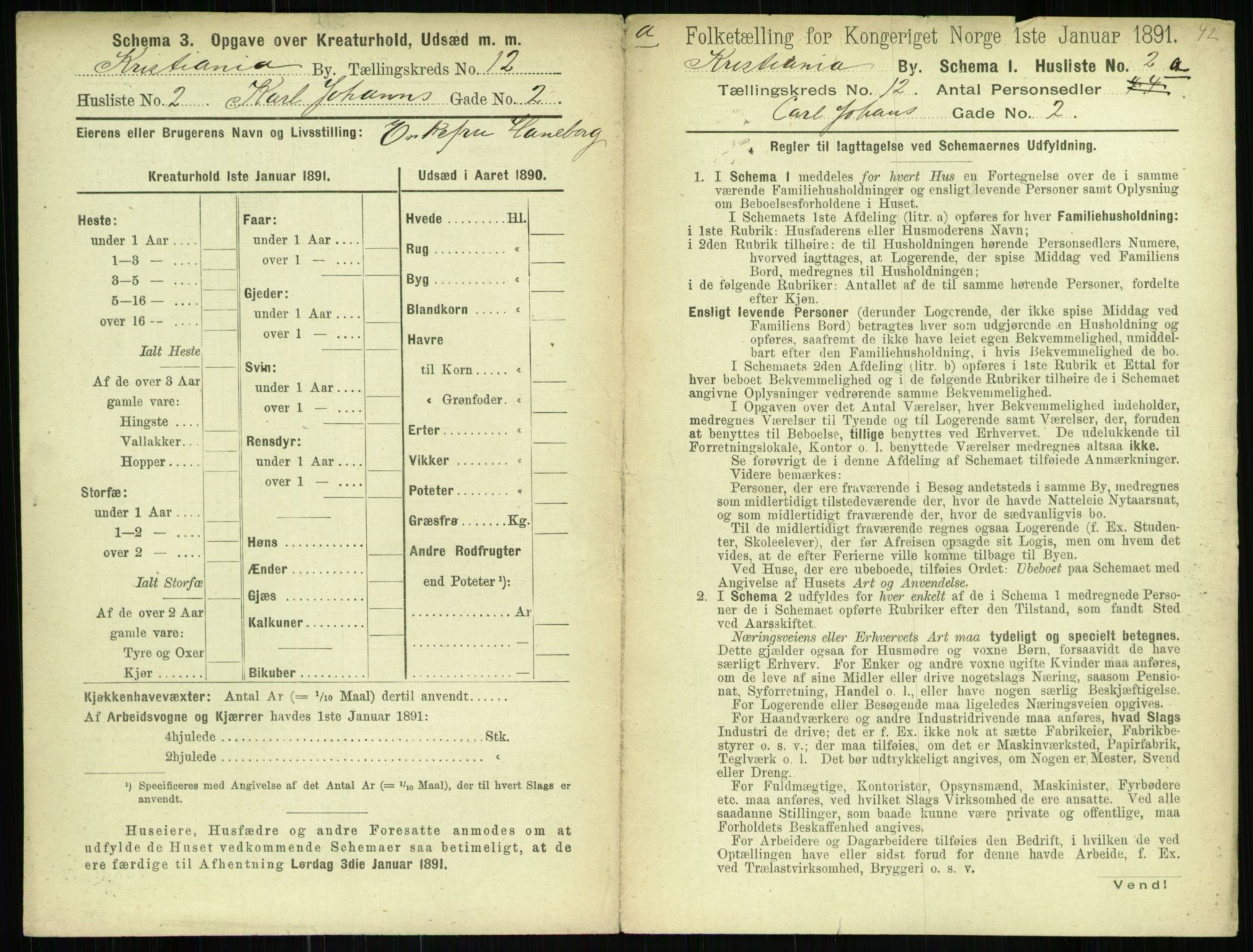 RA, 1891 census for 0301 Kristiania, 1891, p. 5382