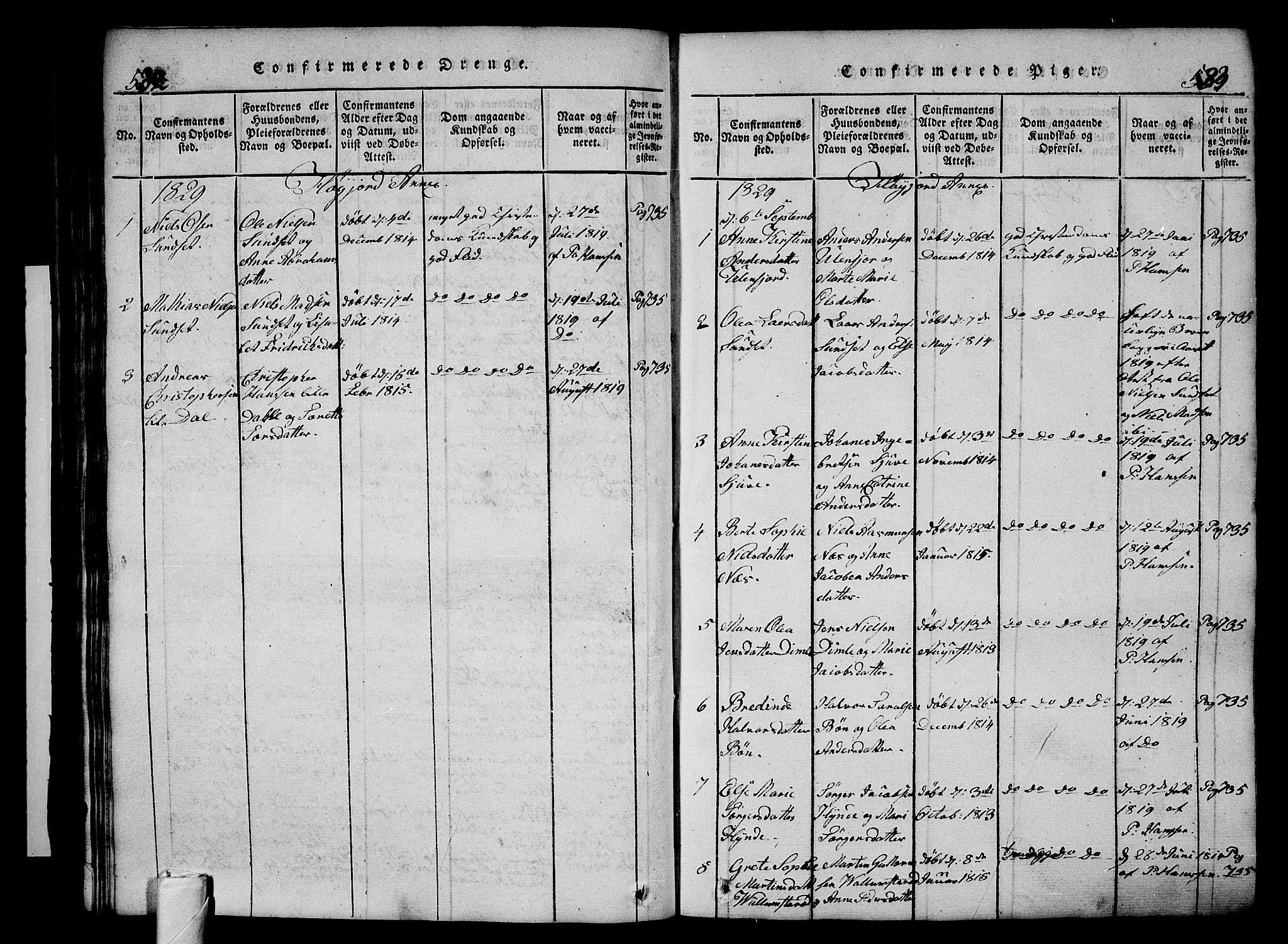 Andebu kirkebøker, SAKO/A-336/G/Ga/L0002: Parish register (copy) no. I 2 /2, 1823-1832, p. 532-533