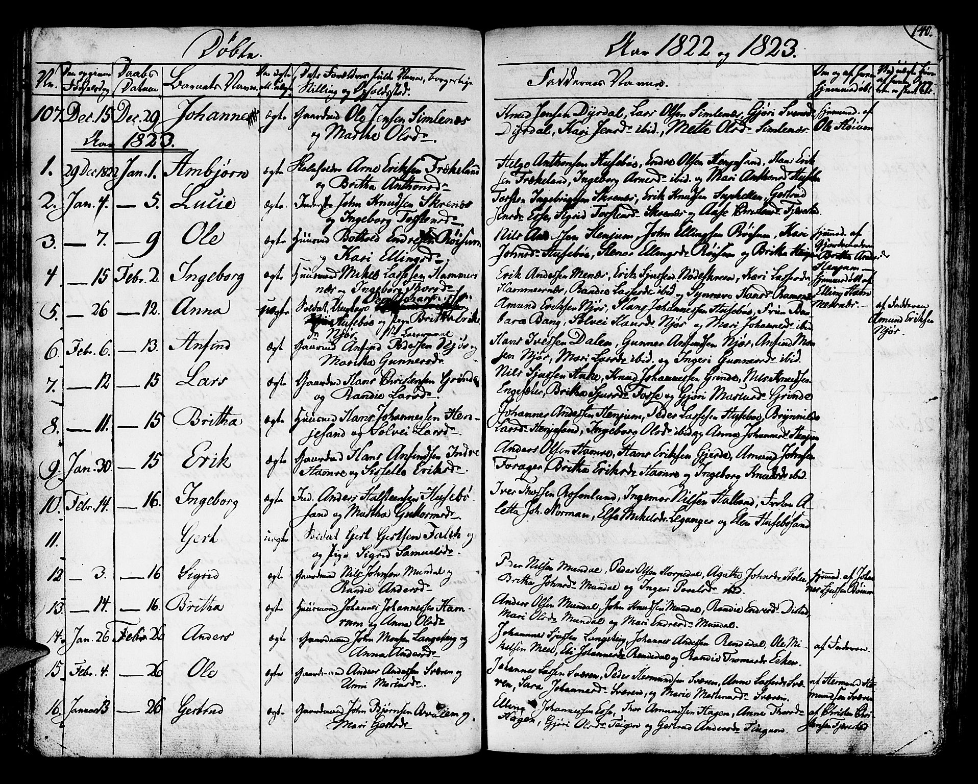 Leikanger sokneprestembete, AV/SAB-A-81001/H/Haa/Haaa/L0006: Parish register (official) no. A 6, 1810-1838, p. 140