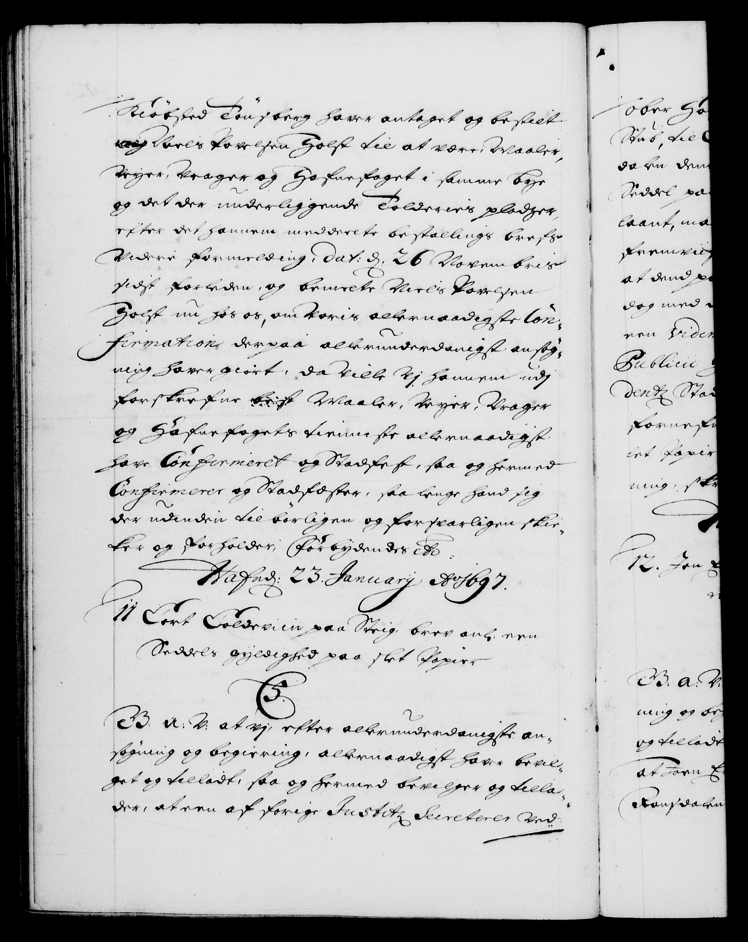 Danske Kanselli 1572-1799, AV/RA-EA-3023/F/Fc/Fca/Fcaa/L0016: Norske registre (mikrofilm), 1692-1697, p. 392b