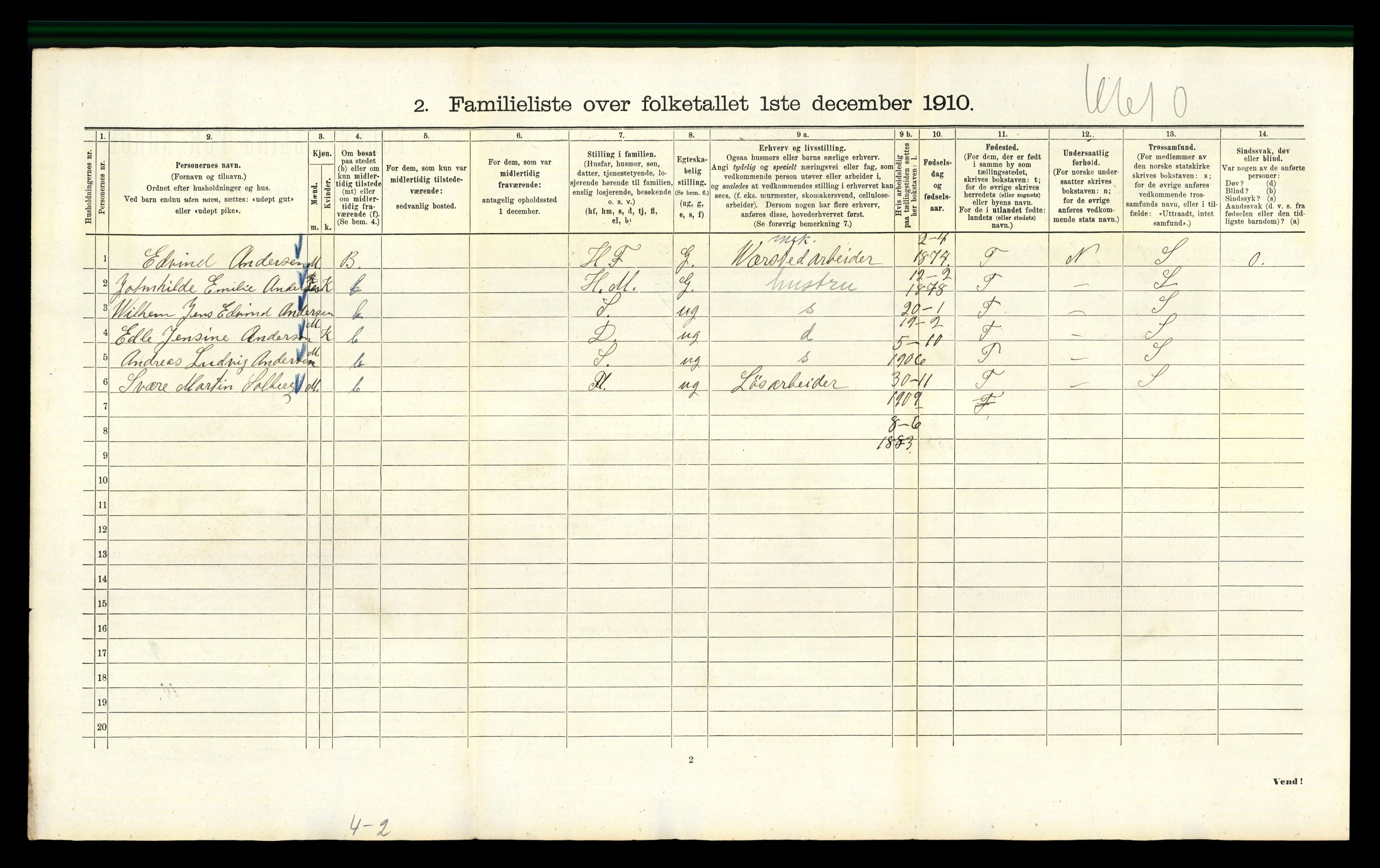 RA, 1910 census for Kristiania, 1910, p. 5788