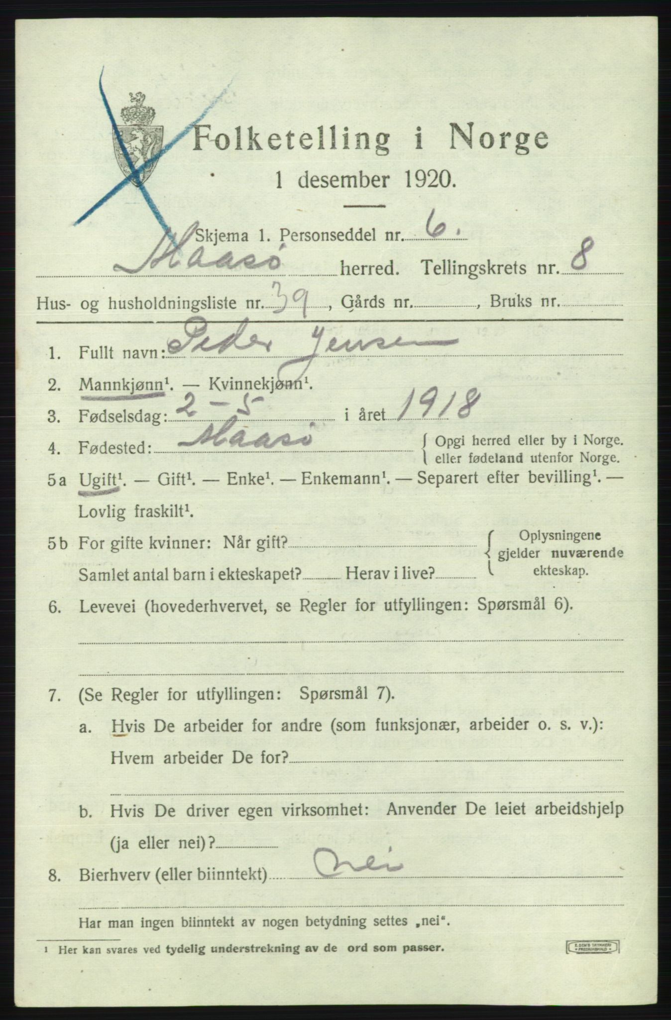 SATØ, 1920 census for Måsøy, 1920, p. 4412