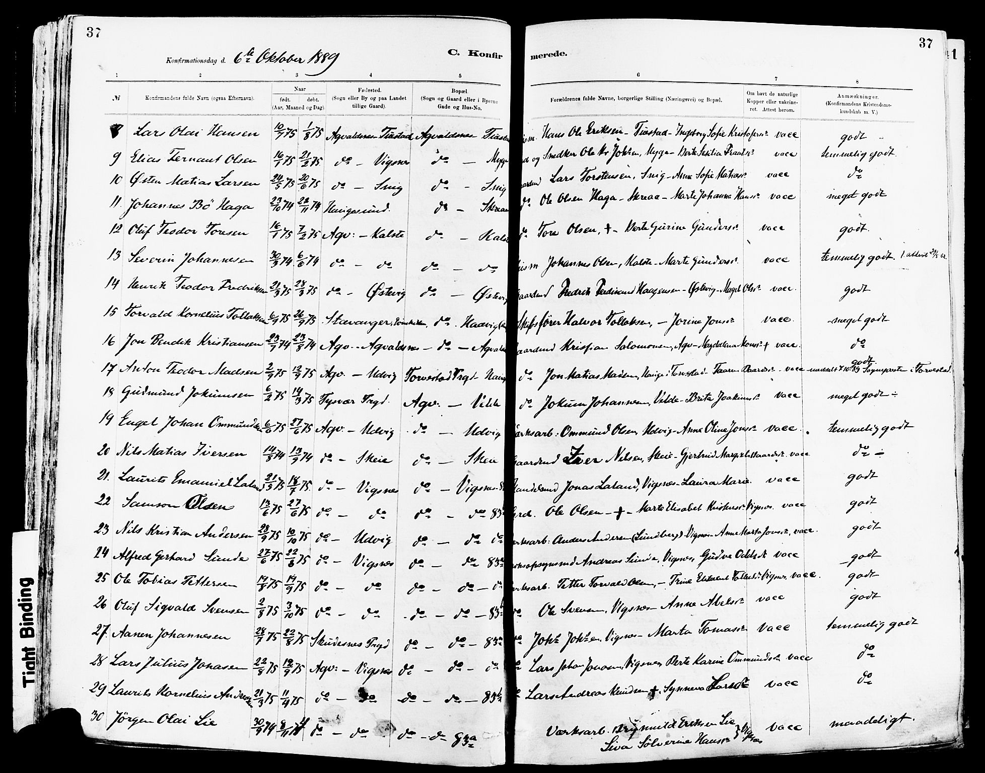 Avaldsnes sokneprestkontor, AV/SAST-A -101851/H/Ha/Haa/L0015: Parish register (official) no. A 15, 1880-1906, p. 37