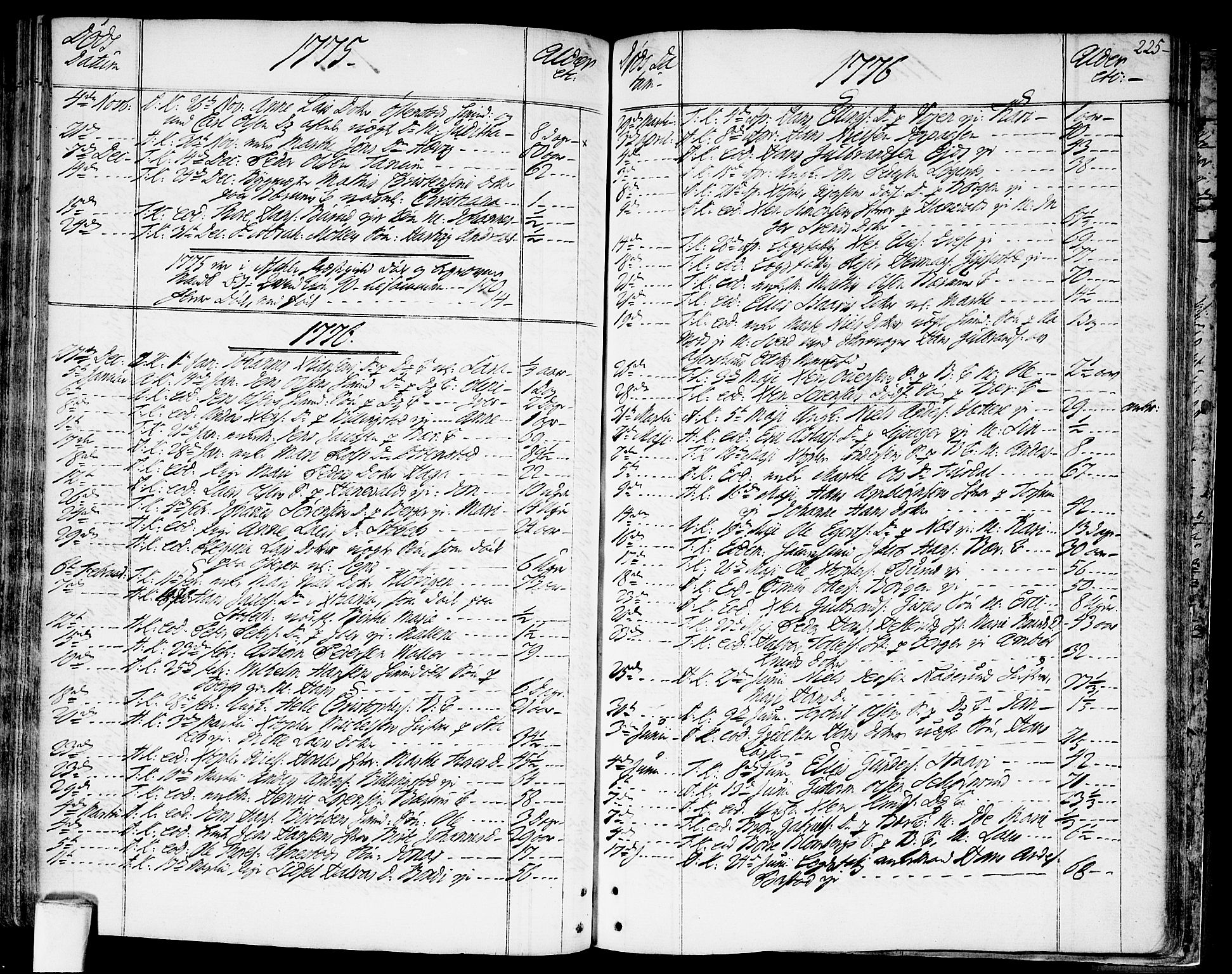 Asker prestekontor Kirkebøker, SAO/A-10256a/F/Fa/L0003: Parish register (official) no. I 3, 1767-1807, p. 225