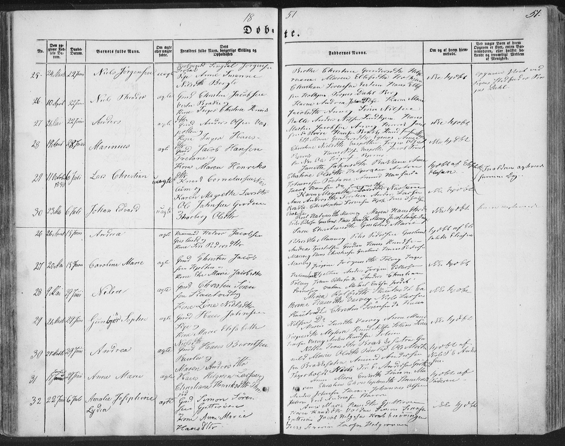 Brunlanes kirkebøker, AV/SAKO-A-342/F/Fa/L0004: Parish register (official) no. I 4, 1846-1862, p. 51