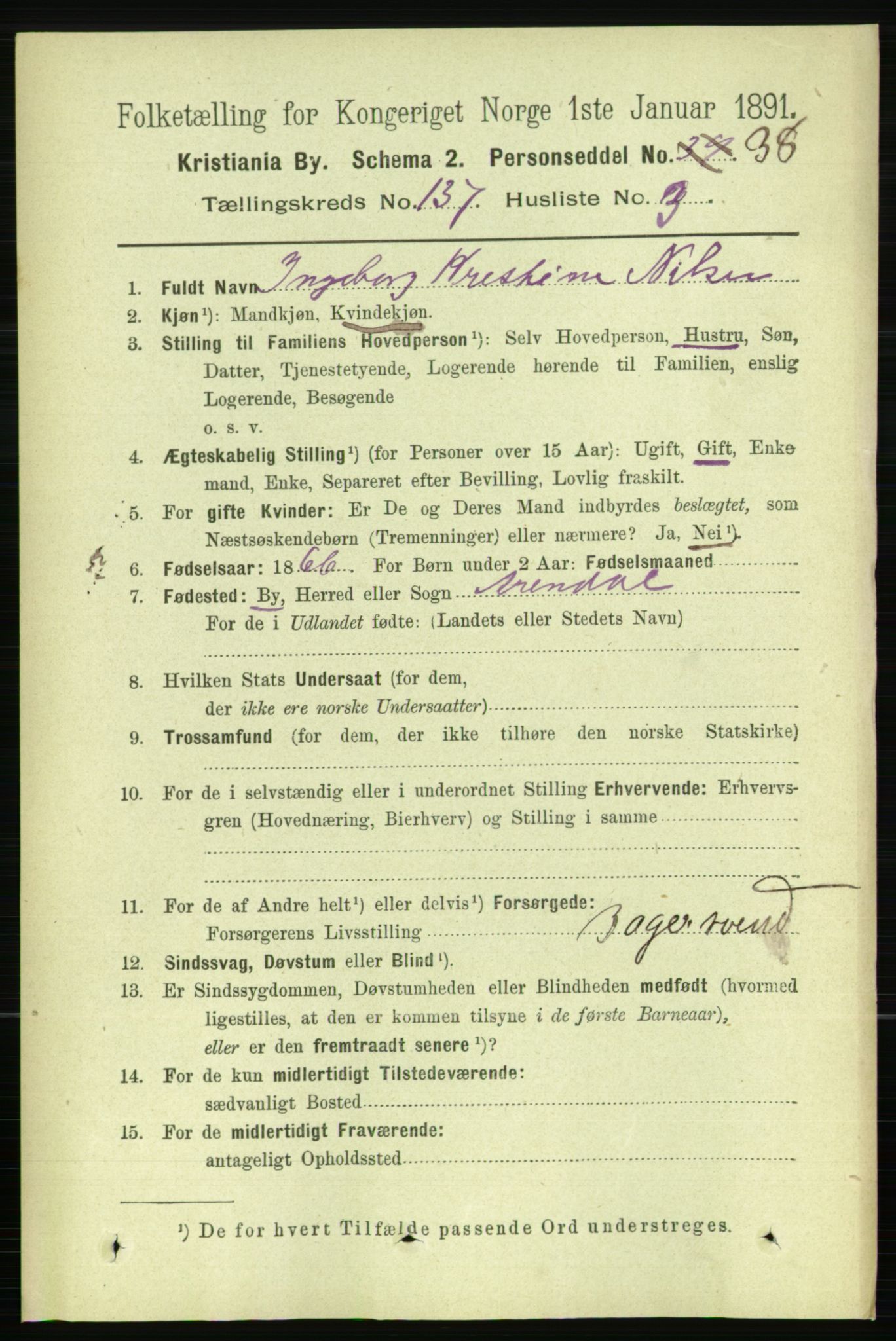 RA, 1891 census for 0301 Kristiania, 1891, p. 76337