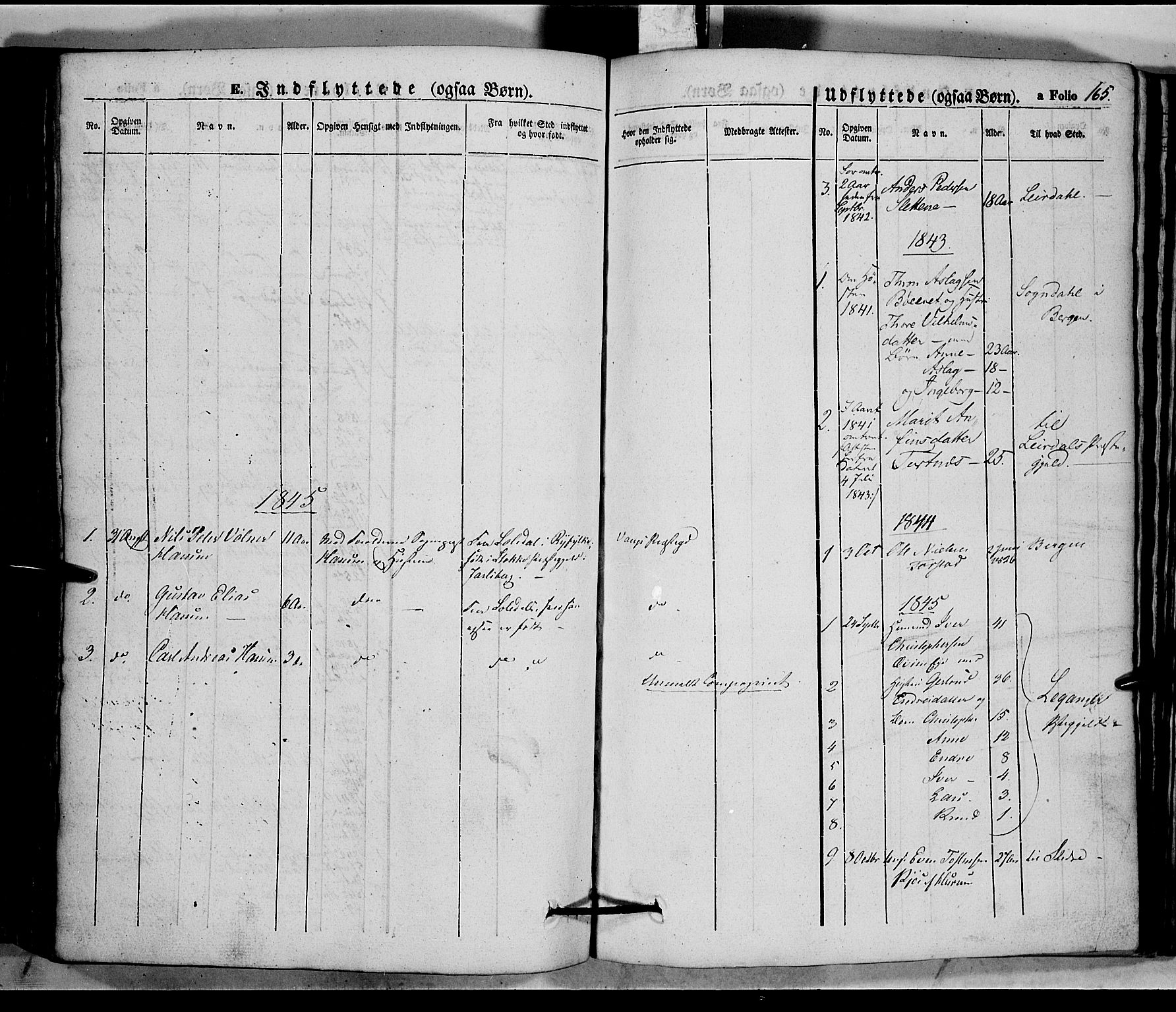 Vang prestekontor, Valdres, SAH/PREST-140/H/Ha/L0005: Parish register (official) no. 5, 1831-1845, p. 165