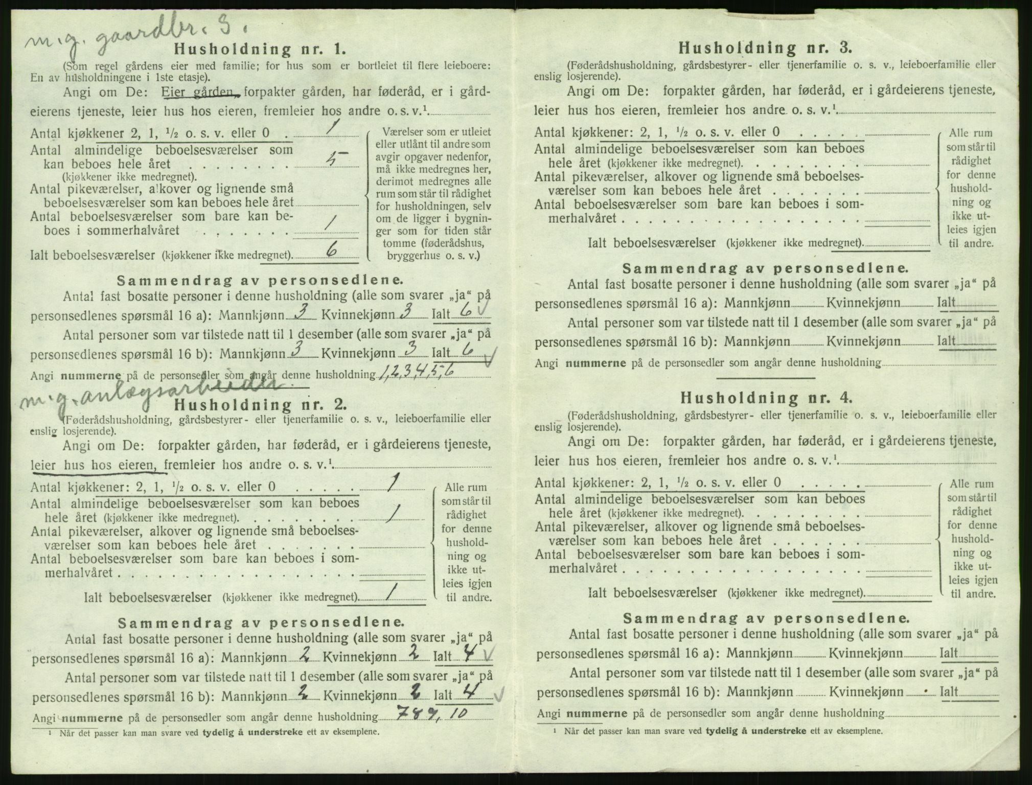 SAT, 1920 census for Skodje, 1920, p. 336