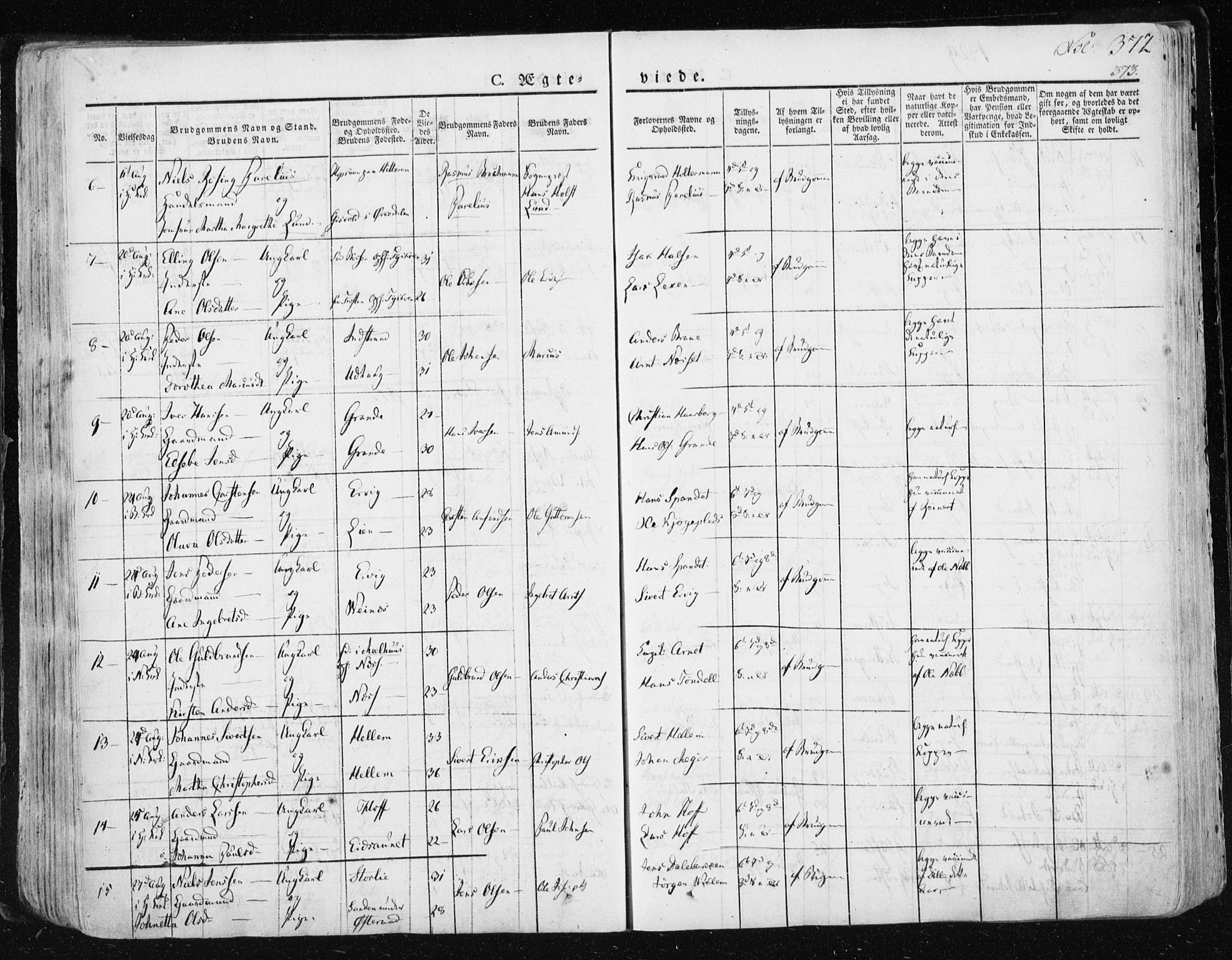 Ministerialprotokoller, klokkerbøker og fødselsregistre - Sør-Trøndelag, SAT/A-1456/659/L0735: Parish register (official) no. 659A05, 1826-1841, p. 372