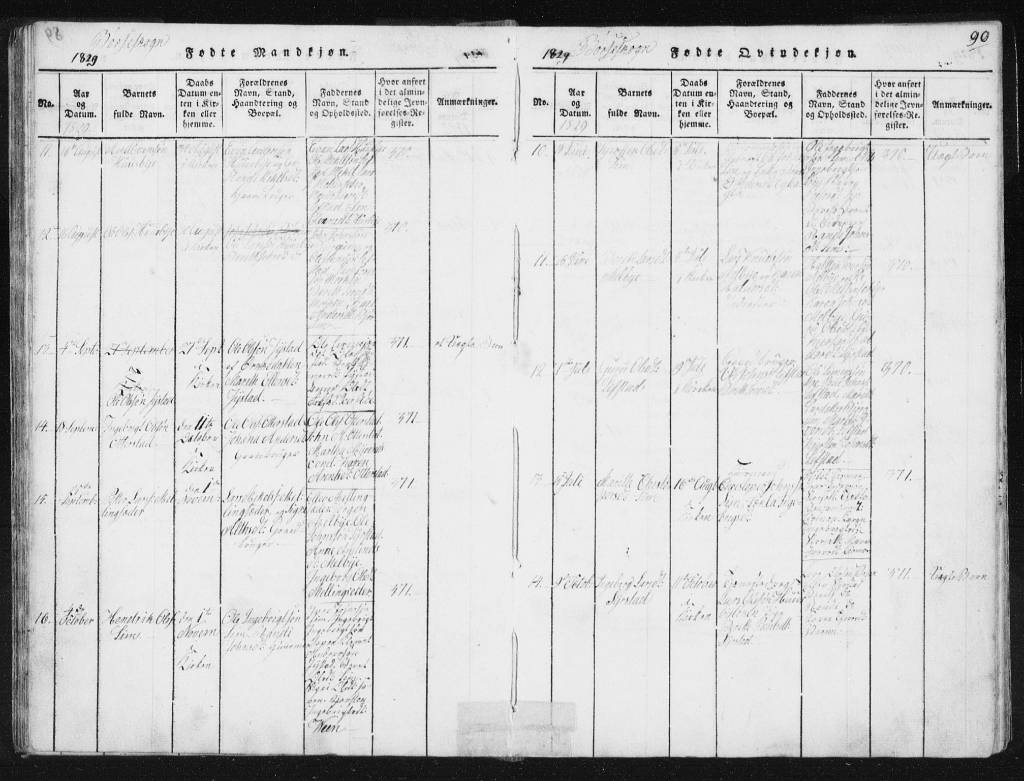 Ministerialprotokoller, klokkerbøker og fødselsregistre - Sør-Trøndelag, AV/SAT-A-1456/665/L0770: Parish register (official) no. 665A05, 1817-1829, p. 90