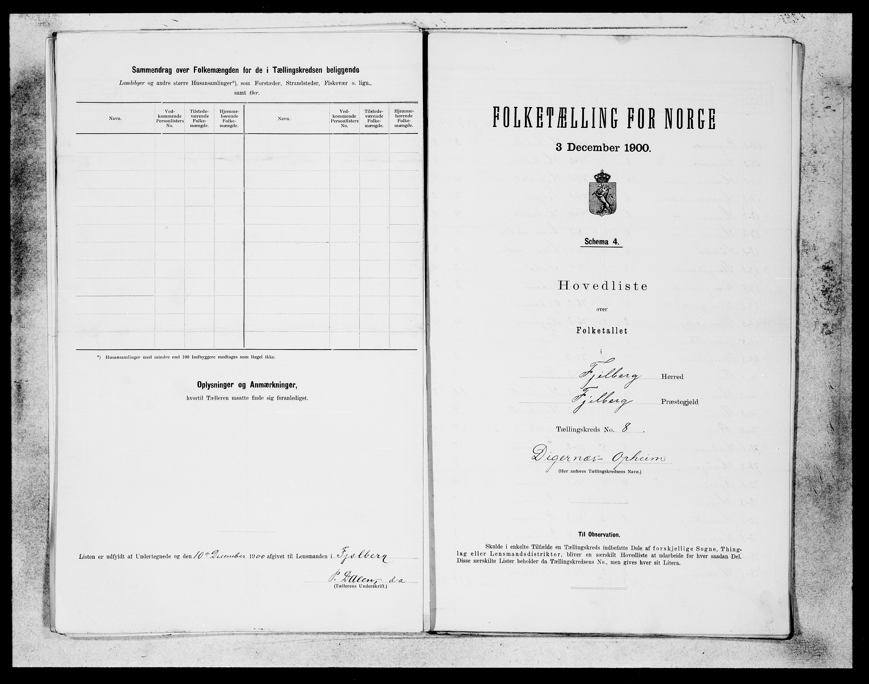 SAB, 1900 census for Fjelberg, 1900, p. 17