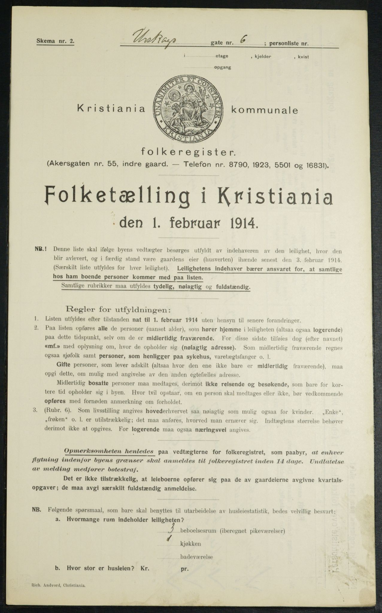 OBA, Municipal Census 1914 for Kristiania, 1914, p. 2565