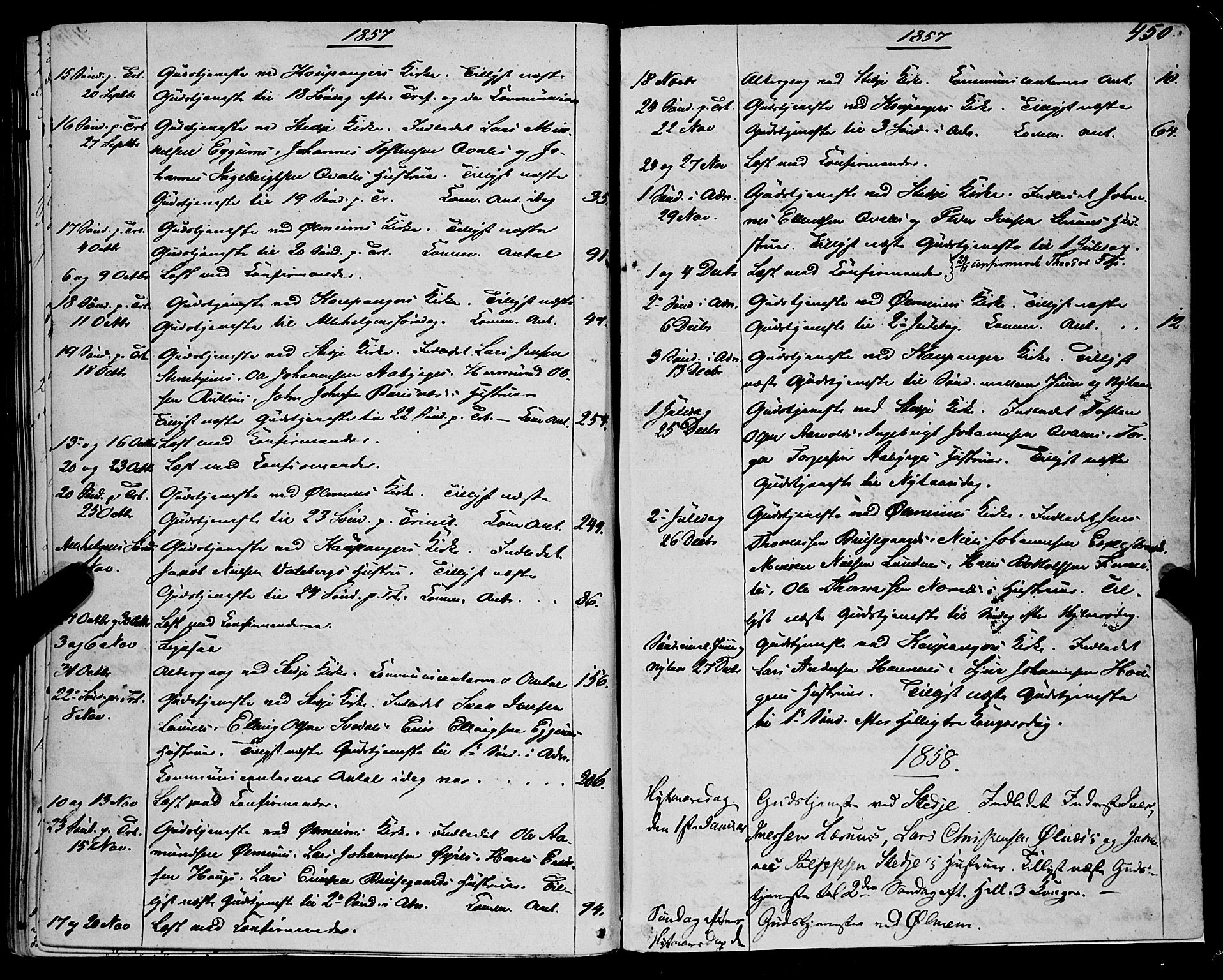 Sogndal sokneprestembete, AV/SAB-A-81301/H/Haa/Haaa/L0012II: Parish register (official) no. A 12II, 1847-1877, p. 450