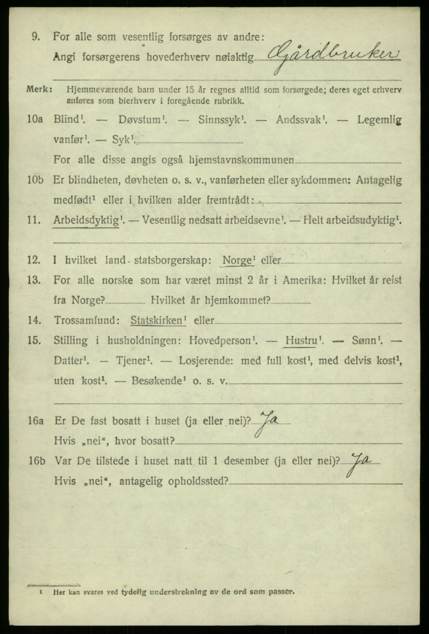 SAB, 1920 census for Modalen, 1920, p. 951