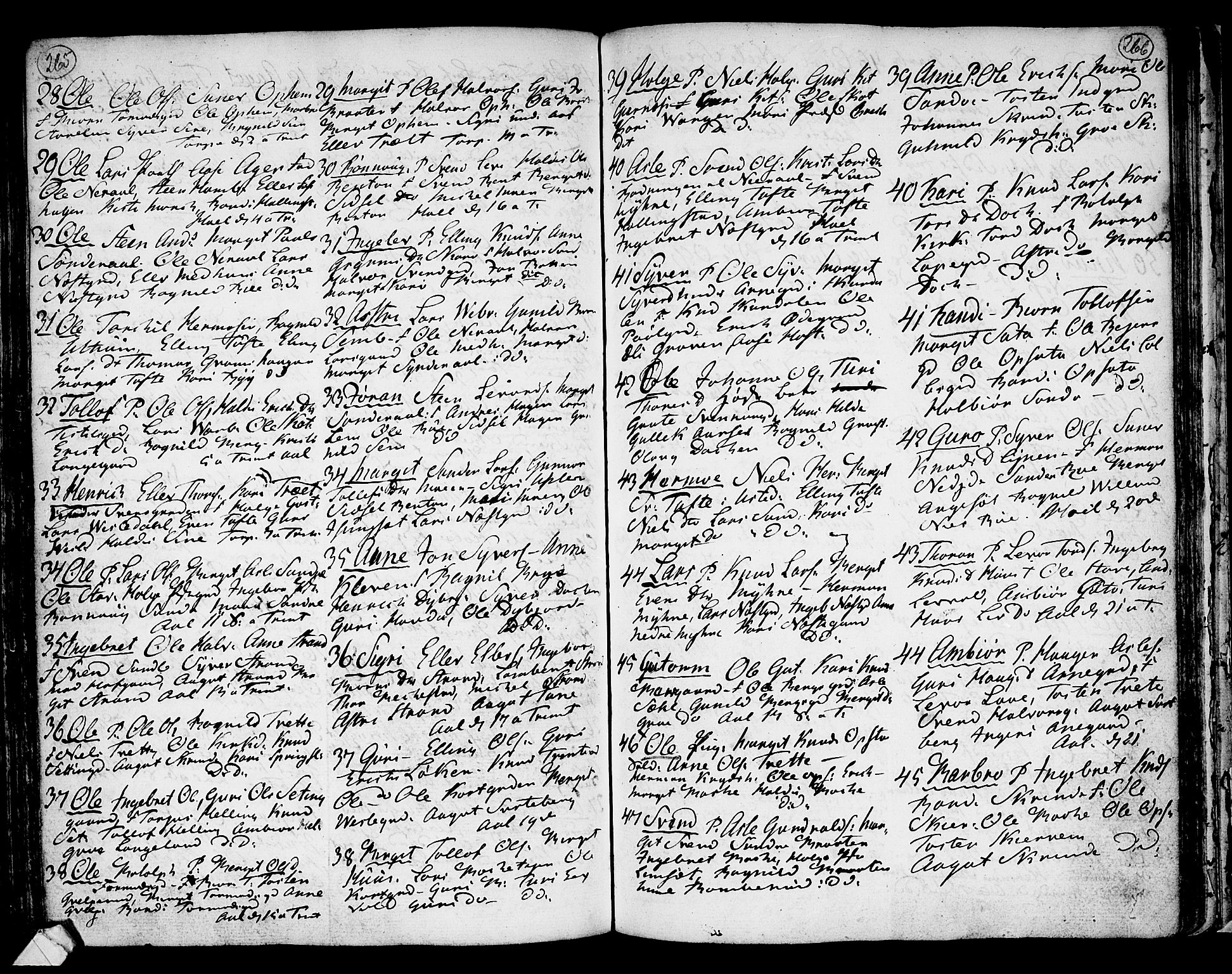 Ål kirkebøker, AV/SAKO-A-249/F/Fa/L0002: Parish register (official) no. I 2, 1771-1806, p. 265-266