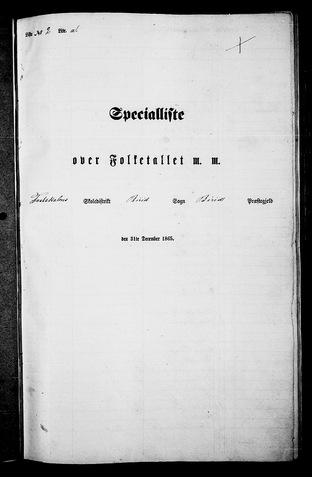 RA, 1865 census for Biri, 1865, p. 41