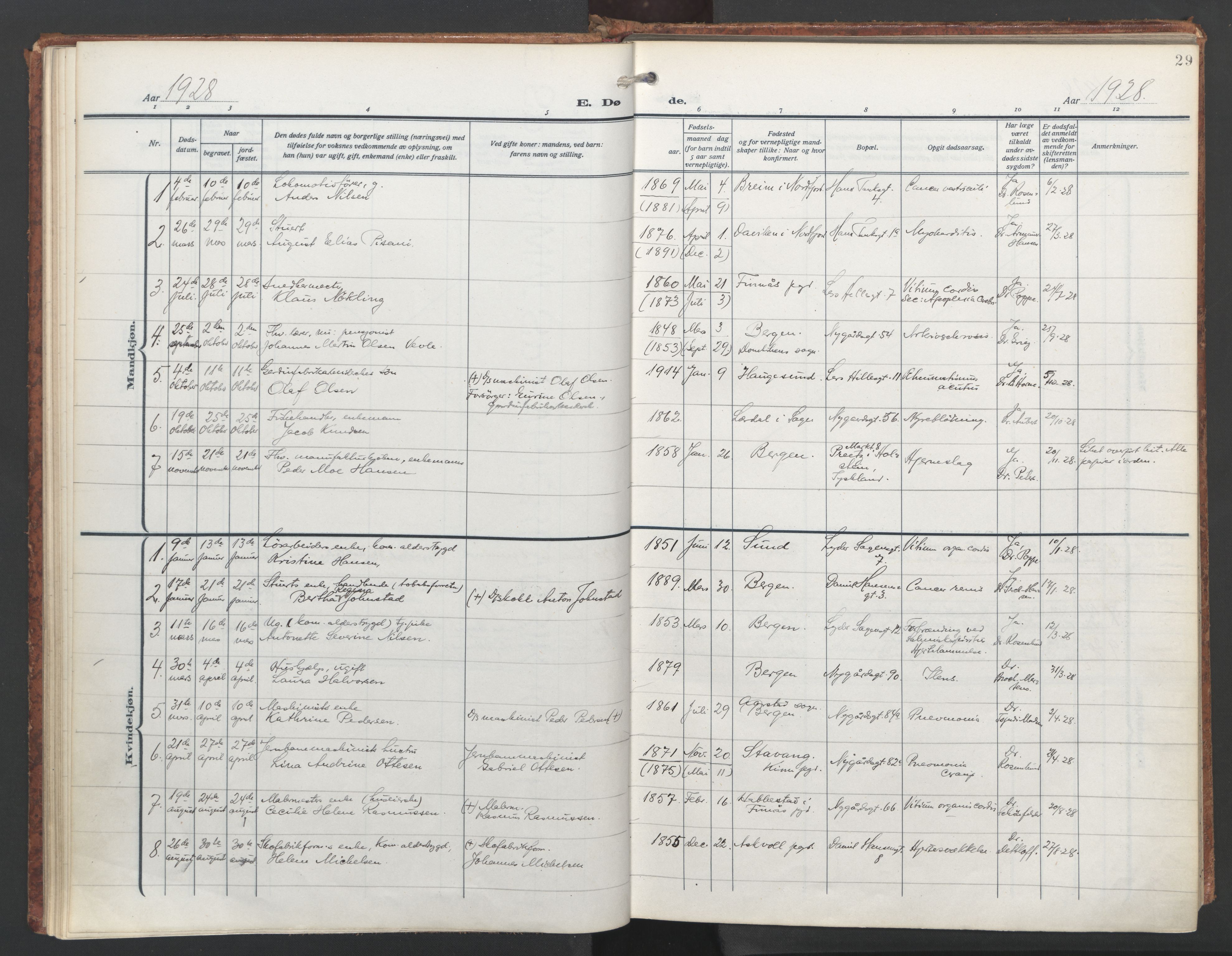 St. Jacob sokneprestembete, AV/SAB-A-78001/H/Haa/L0009: Parish register (official) no. D 1, 1917-1972, p. 29