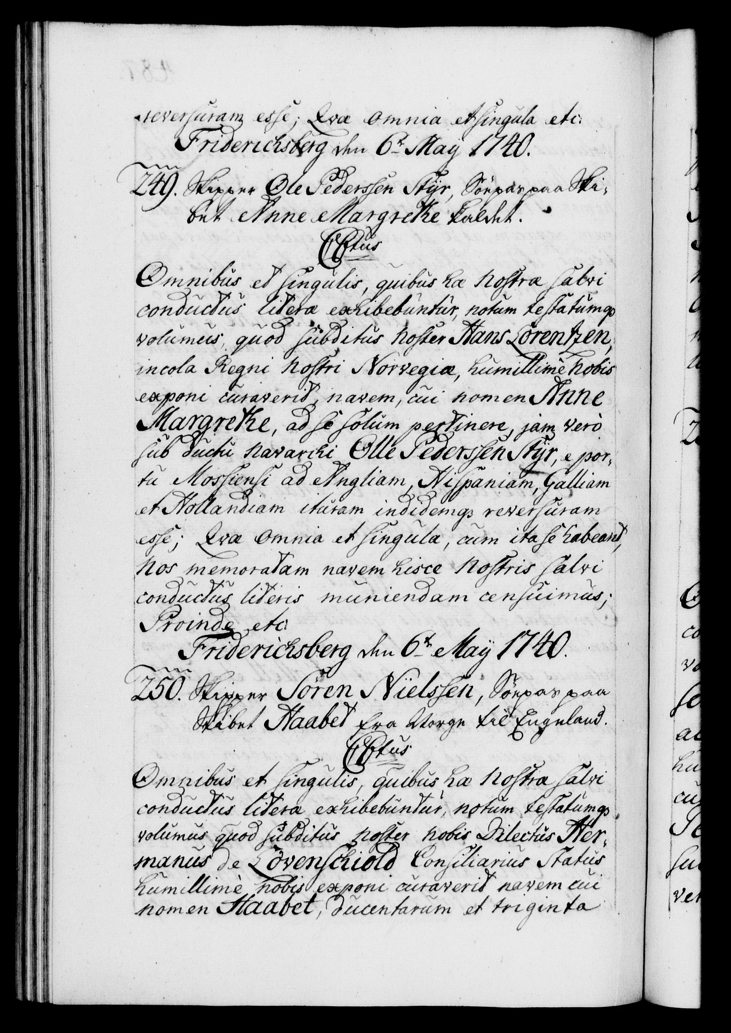 Danske Kanselli 1572-1799, AV/RA-EA-3023/F/Fc/Fca/Fcaa/L0031: Norske registre, 1739-1740, p. 487b