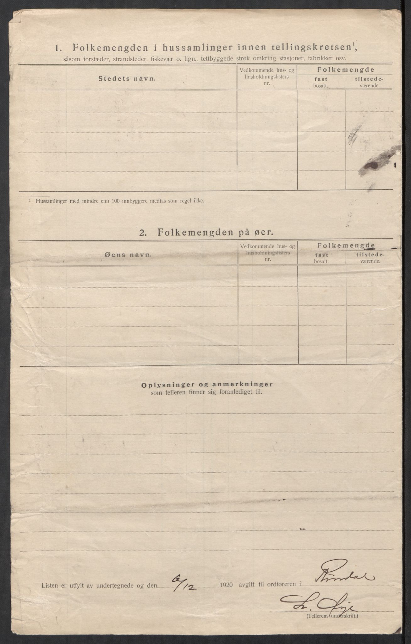 SAT, 1920 census for Rindal, 1920, p. 29