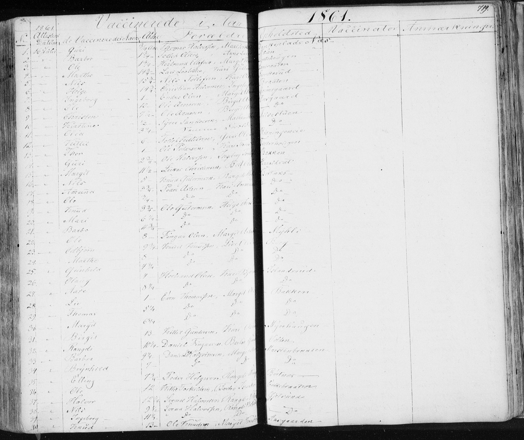 Nes kirkebøker, SAKO/A-236/F/Fa/L0009: Parish register (official) no. 9, 1834-1863, p. 719