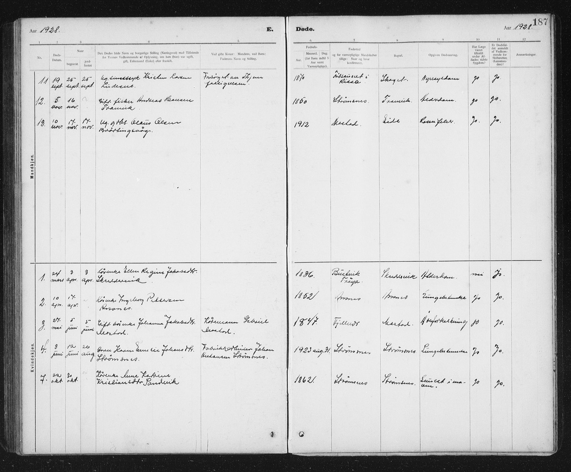 Ministerialprotokoller, klokkerbøker og fødselsregistre - Sør-Trøndelag, SAT/A-1456/637/L0563: Parish register (copy) no. 637C04, 1899-1940, p. 187