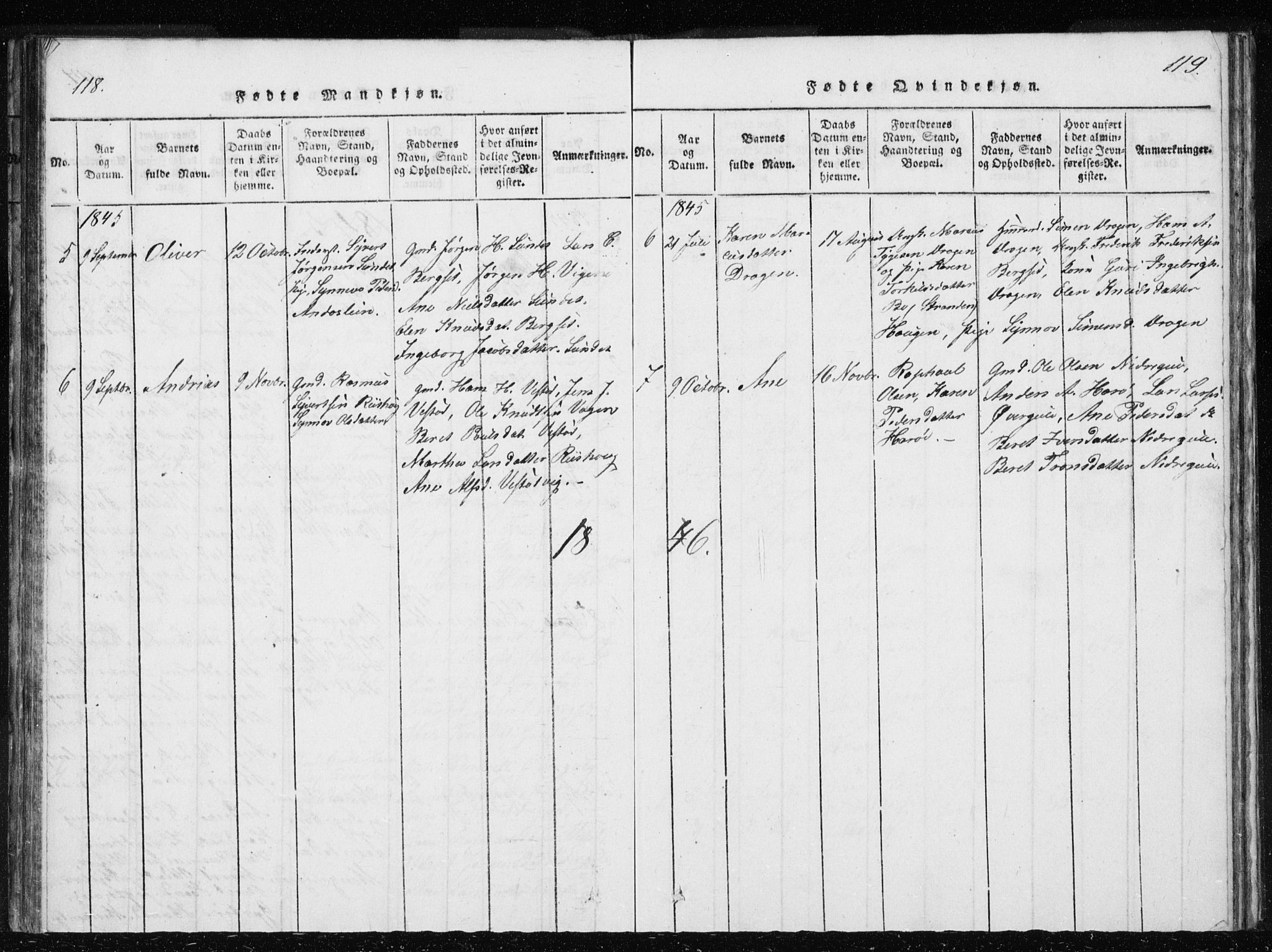 Ministerialprotokoller, klokkerbøker og fødselsregistre - Møre og Romsdal, AV/SAT-A-1454/566/L0772: Parish register (copy) no. 566C01, 1818-1845, p. 118-119