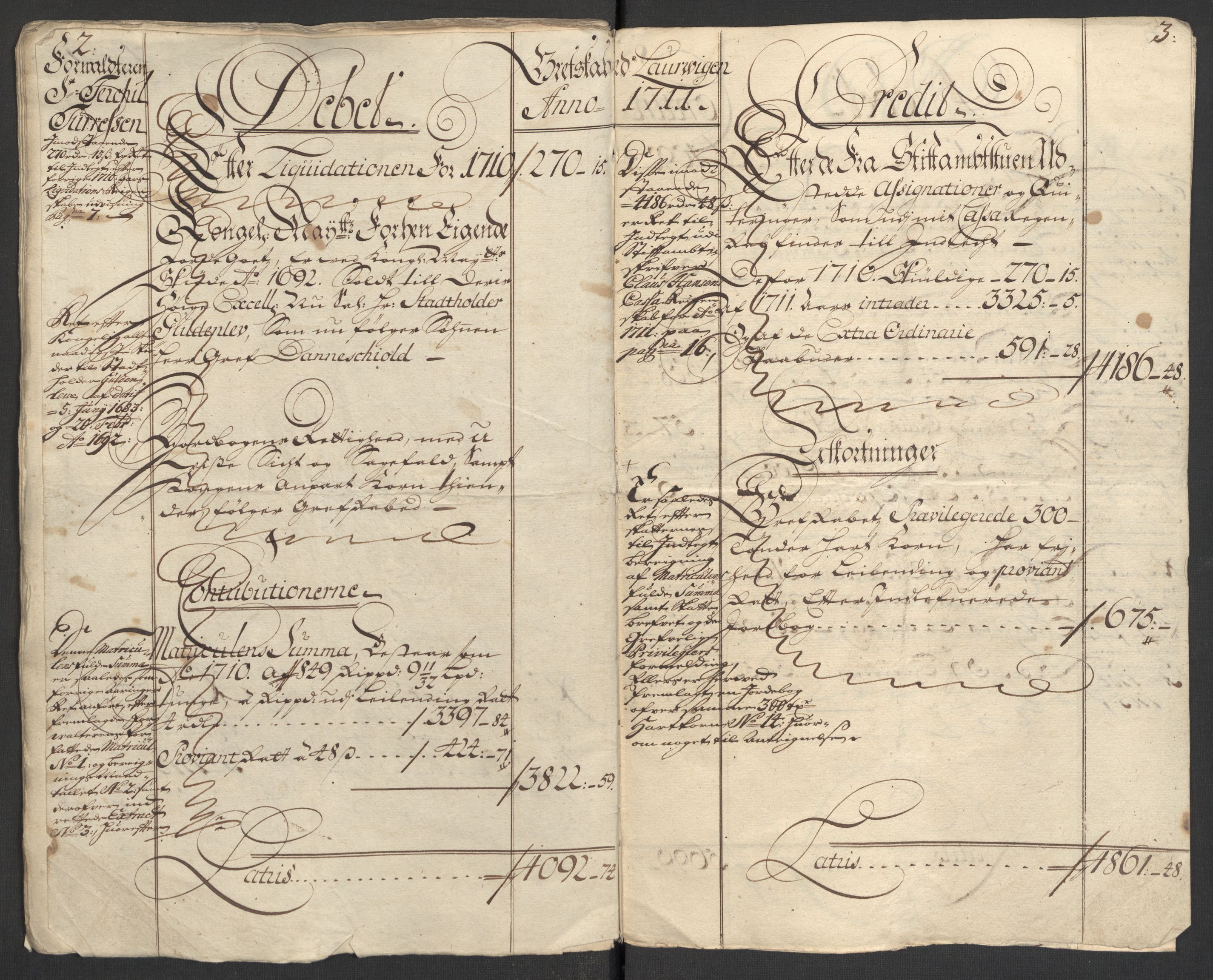 Rentekammeret inntil 1814, Reviderte regnskaper, Fogderegnskap, AV/RA-EA-4092/R33/L1983: Fogderegnskap Larvik grevskap, 1711, p. 21