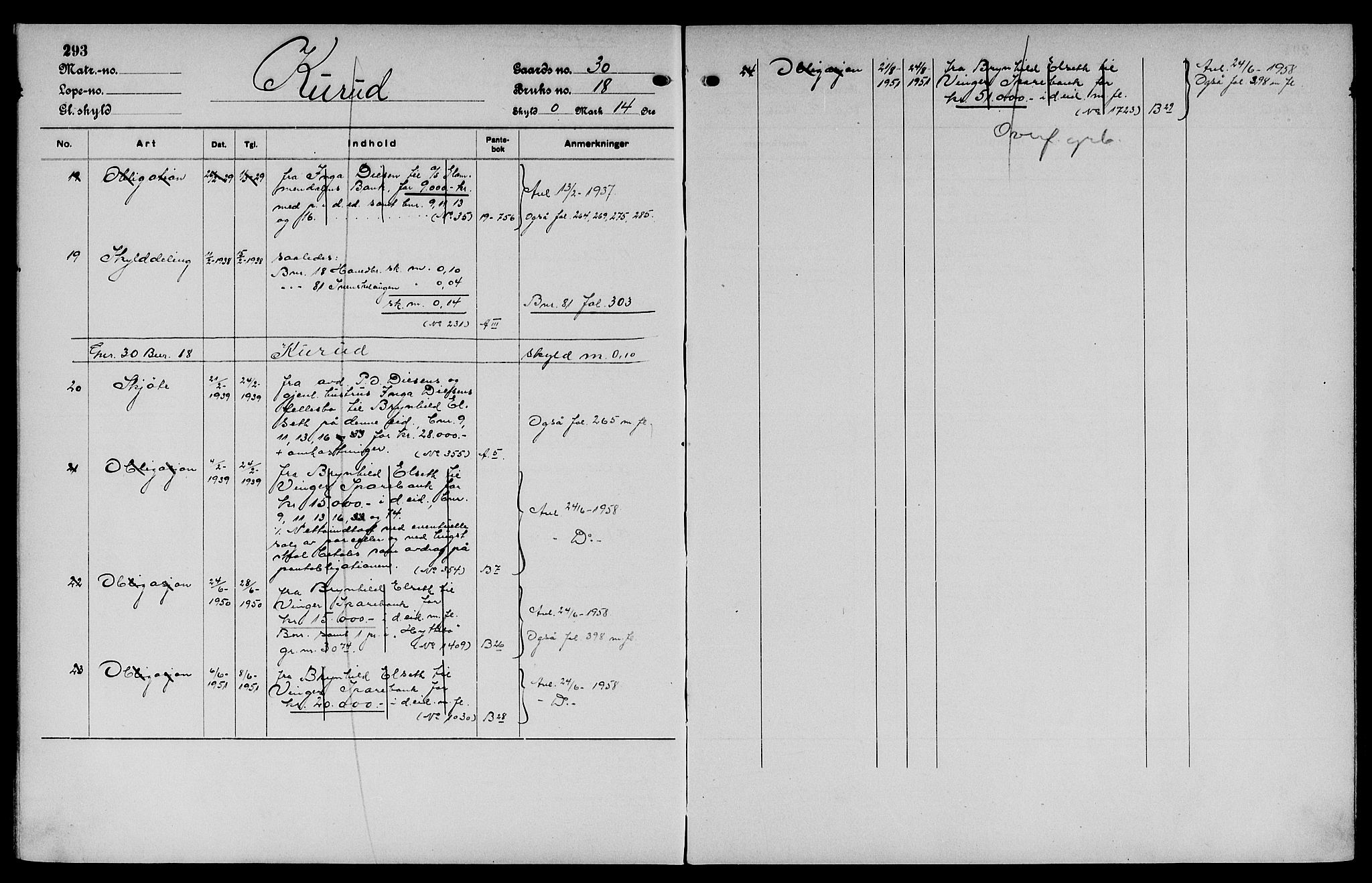 Vinger og Odal sorenskriveri, SAH/TING-022/H/Ha/Hac/Hacc/L0005: Mortgage register no. 3.5, 1923, p. 293