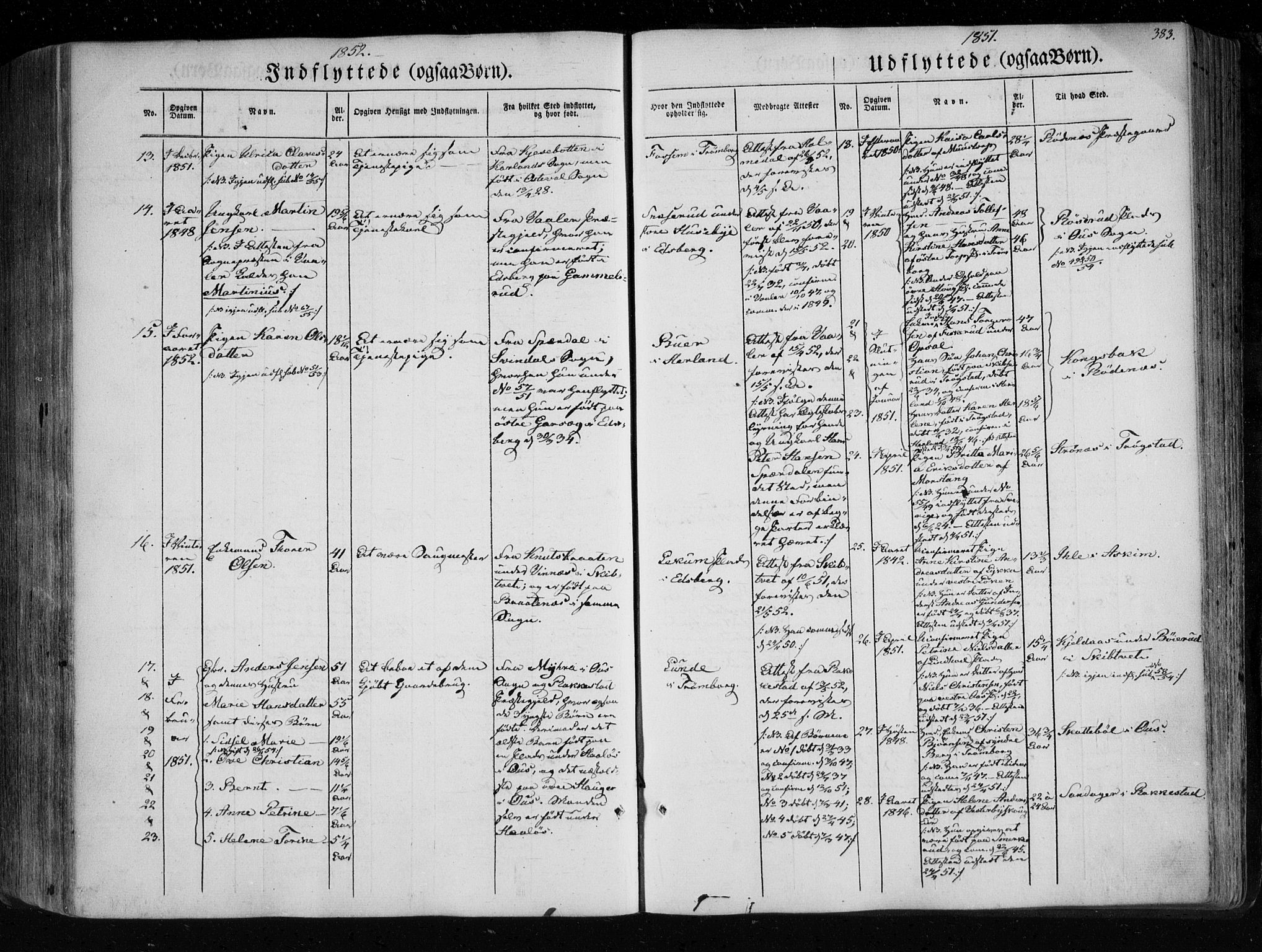 Eidsberg prestekontor Kirkebøker, SAO/A-10905/F/Fa/L0009: Parish register (official) no. I 9, 1849-1856, p. 383