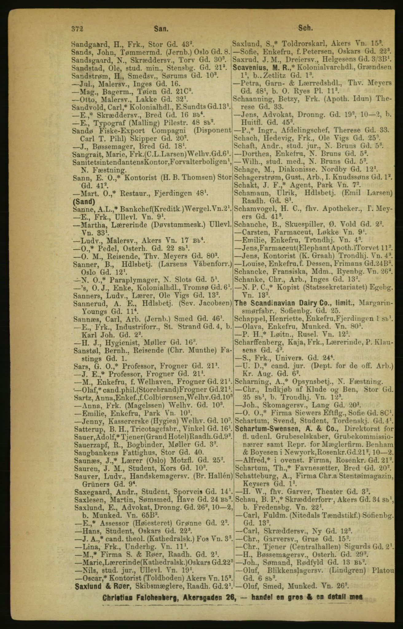 Kristiania/Oslo adressebok, PUBL/-, 1888, p. 372