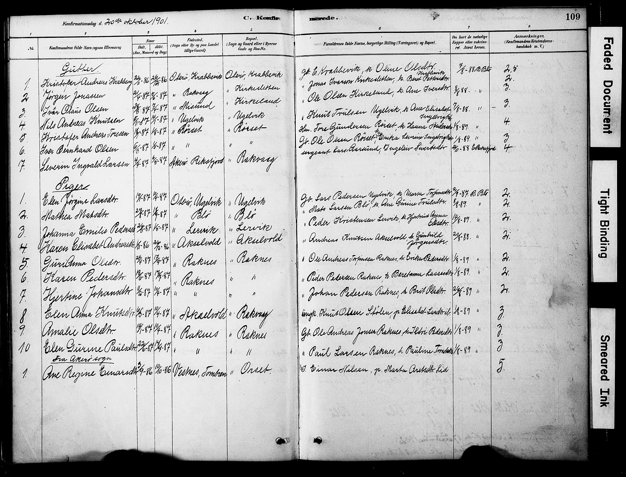 Ministerialprotokoller, klokkerbøker og fødselsregistre - Møre og Romsdal, AV/SAT-A-1454/563/L0736: Parish register (official) no. 563A01, 1878-1903, p. 109