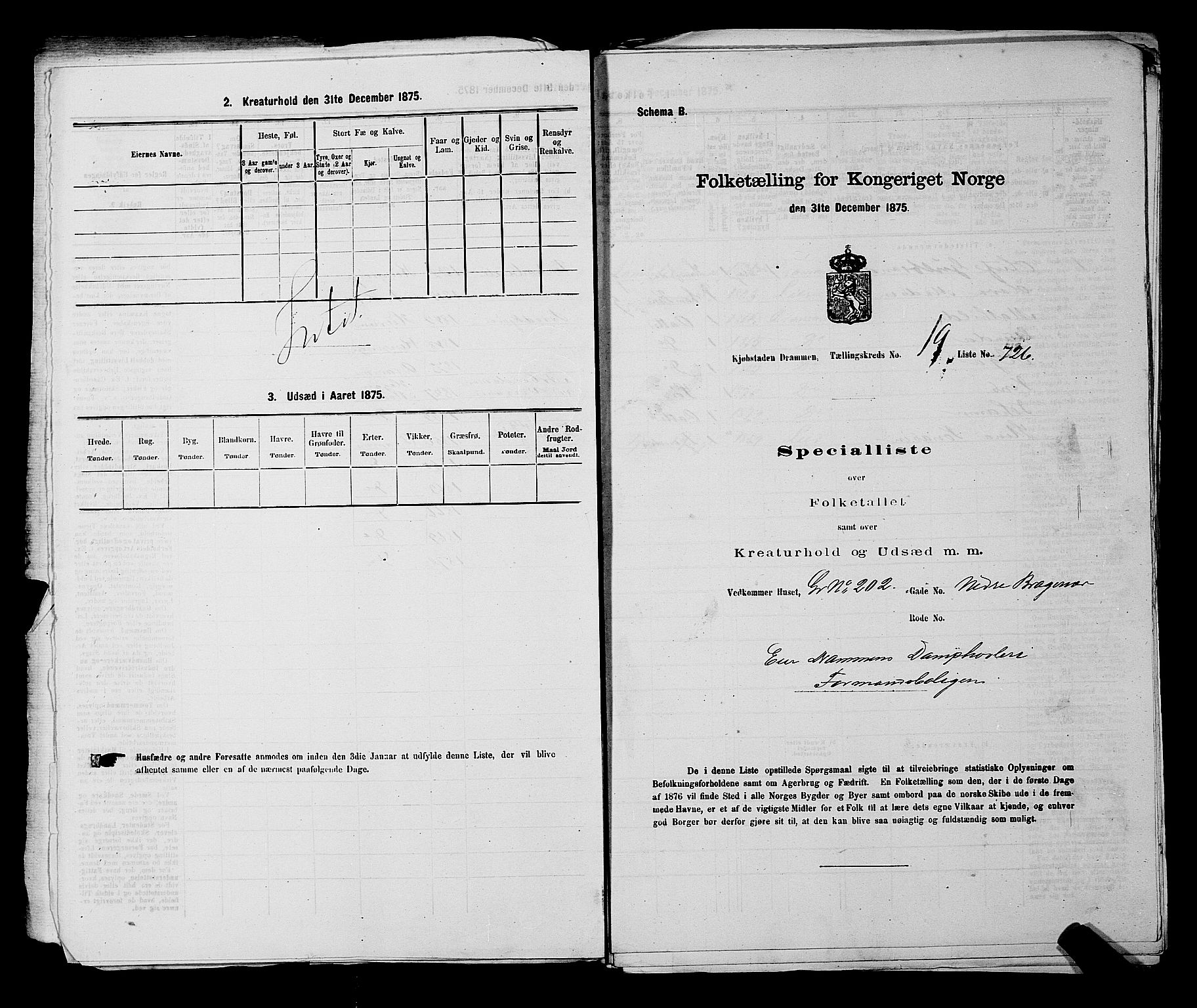 SAKO, 1875 census for 0602 Drammen, 1875, p. 2024