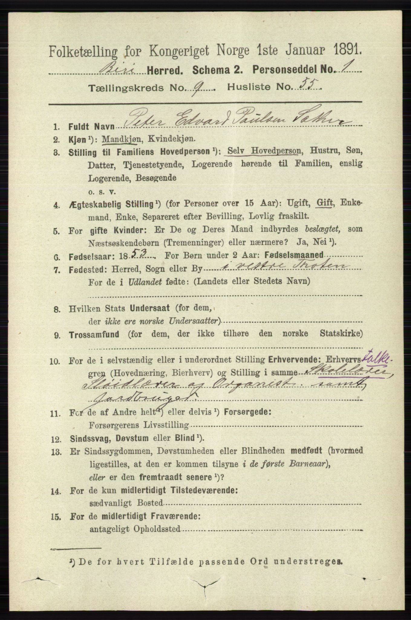 RA, 1891 census for 0525 Biri, 1891, p. 3728