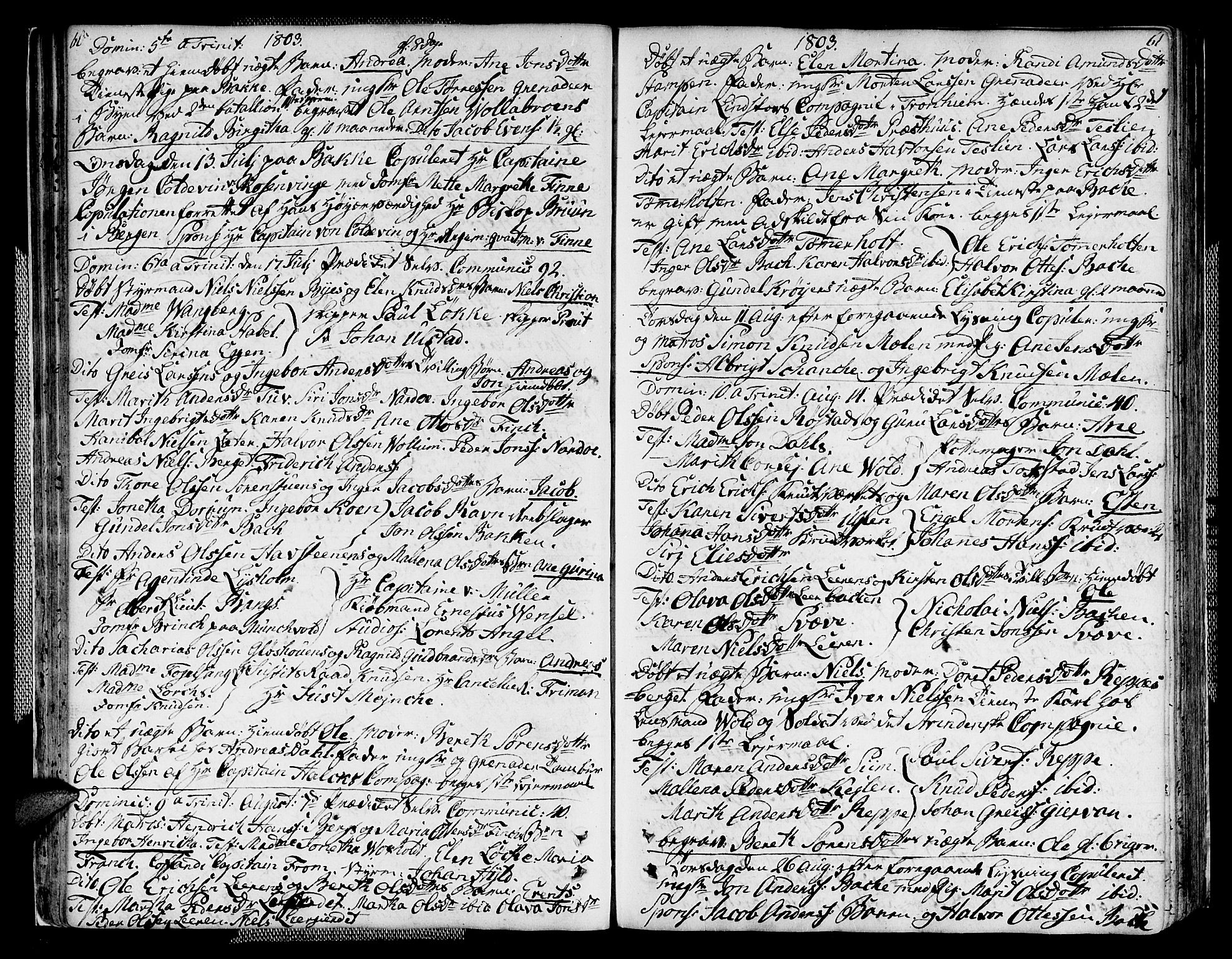 Ministerialprotokoller, klokkerbøker og fødselsregistre - Sør-Trøndelag, SAT/A-1456/604/L0181: Parish register (official) no. 604A02, 1798-1817, p. 60-61