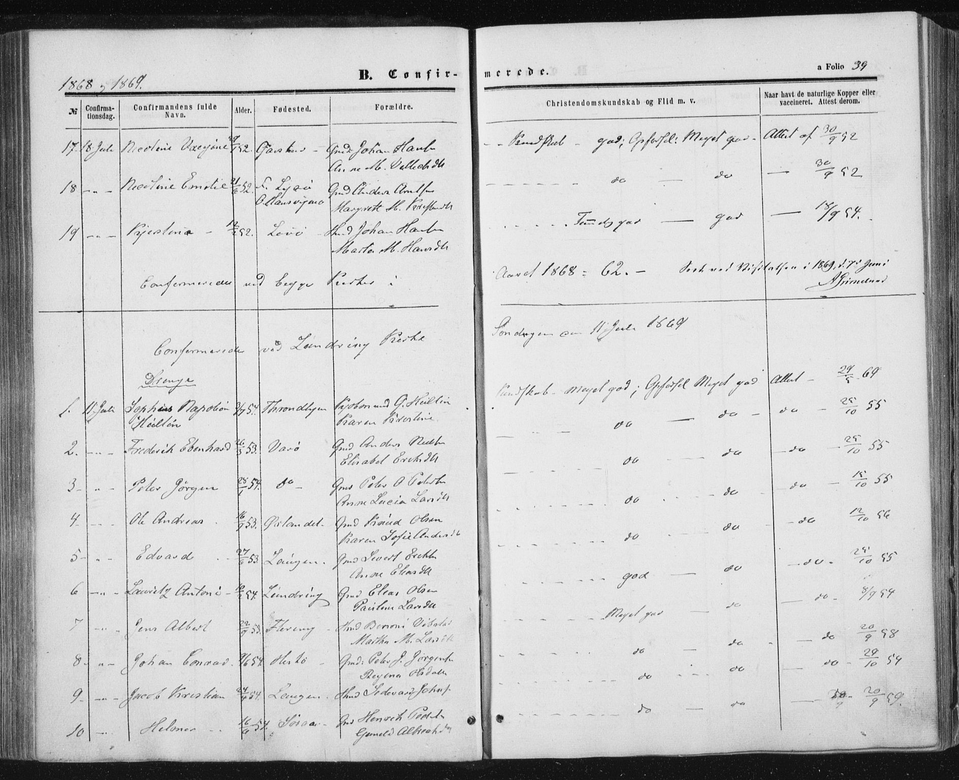 Ministerialprotokoller, klokkerbøker og fødselsregistre - Nord-Trøndelag, SAT/A-1458/784/L0670: Parish register (official) no. 784A05, 1860-1876, p. 39