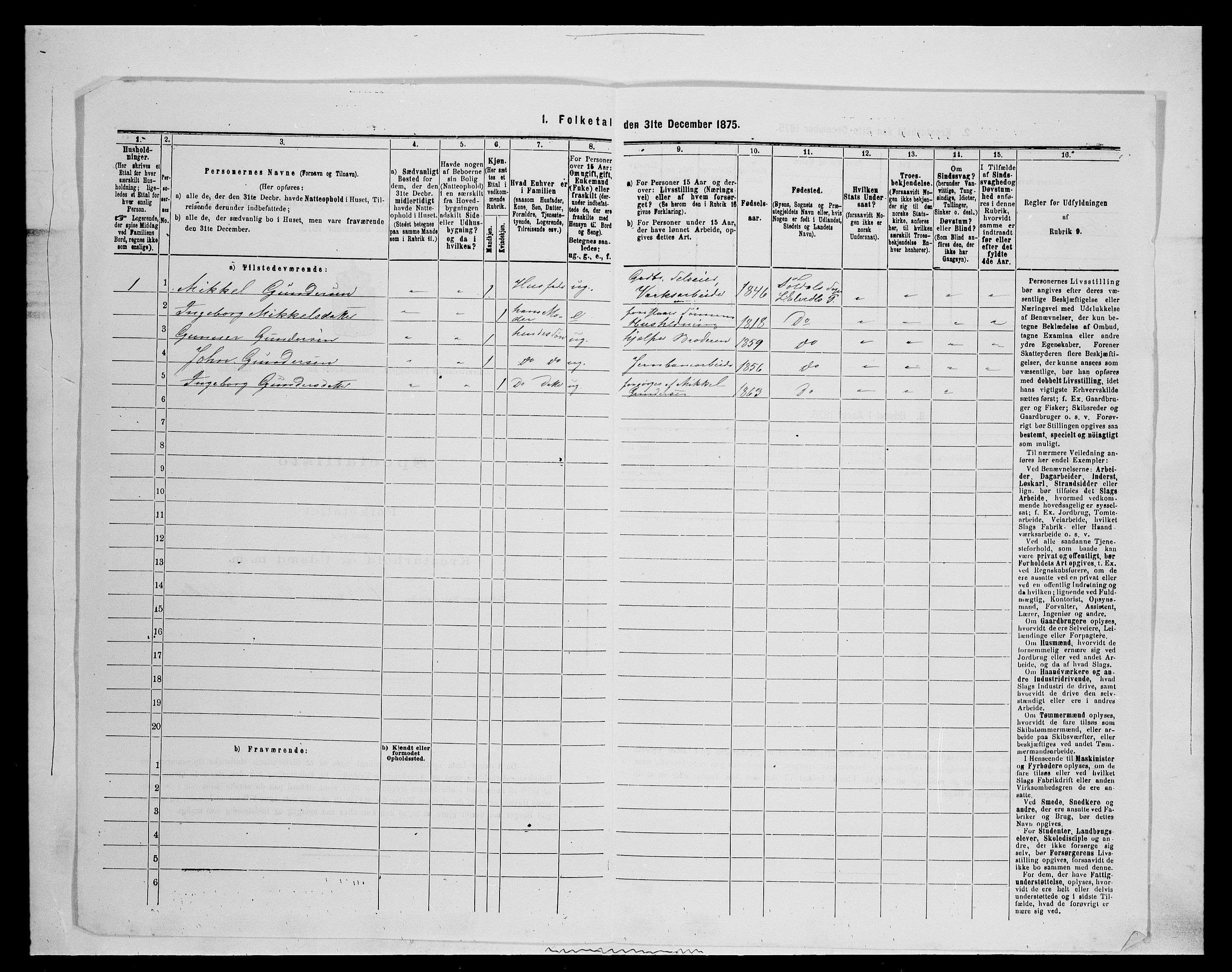 SAH, 1875 census for 0438P Lille Elvedalen, 1875, p. 730