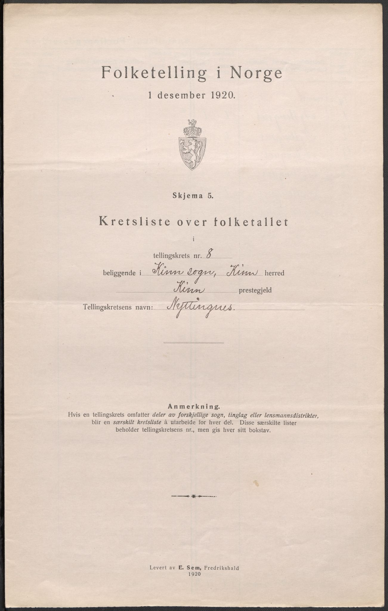 SAB, 1920 census for Kinn, 1920, p. 26