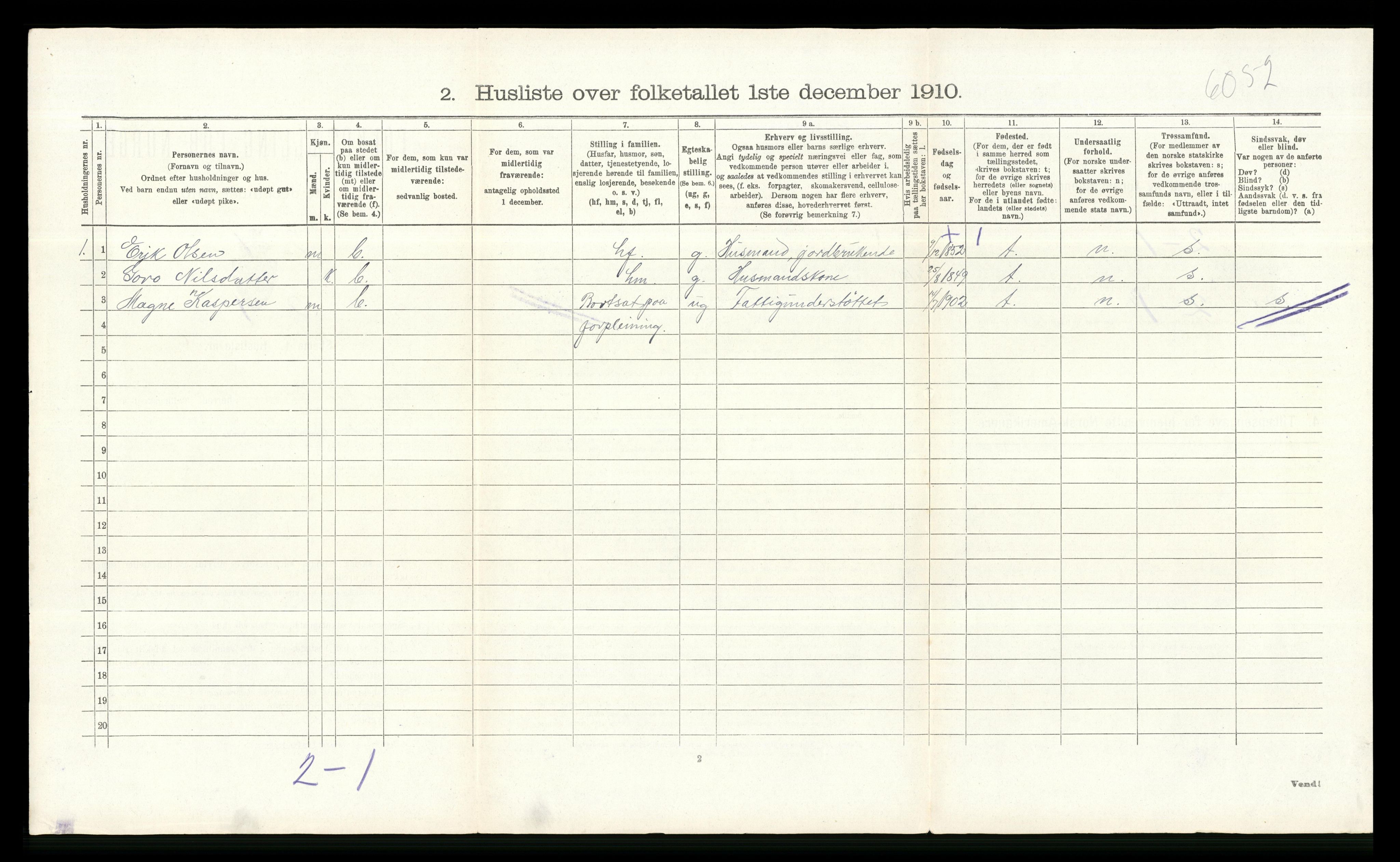 RA, 1910 census for Øvre Rendal, 1910, p. 489