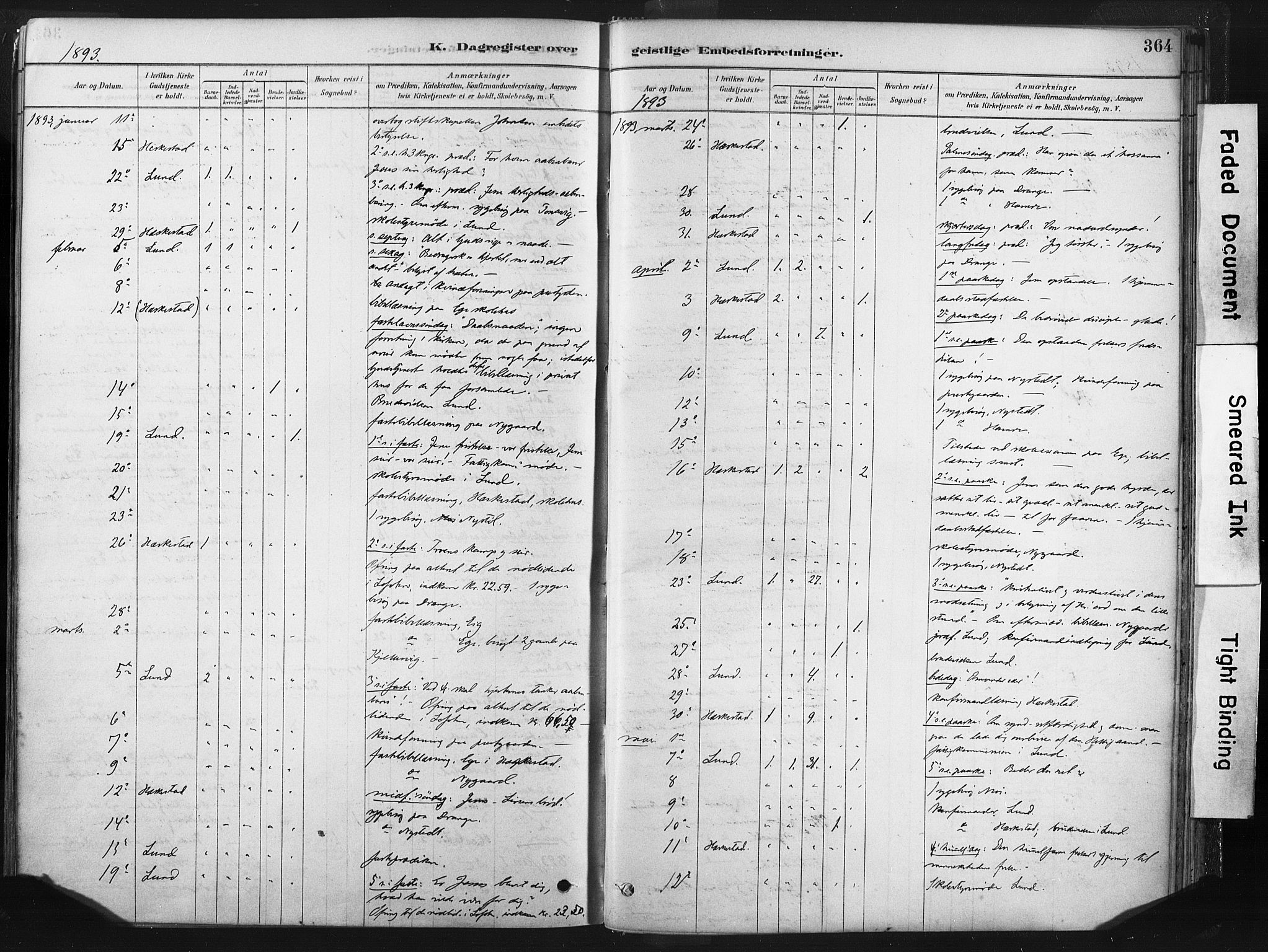 Lund sokneprestkontor, SAST/A-101809/S06/L0011: Parish register (official) no. A 10, 1877-1904, p. 364