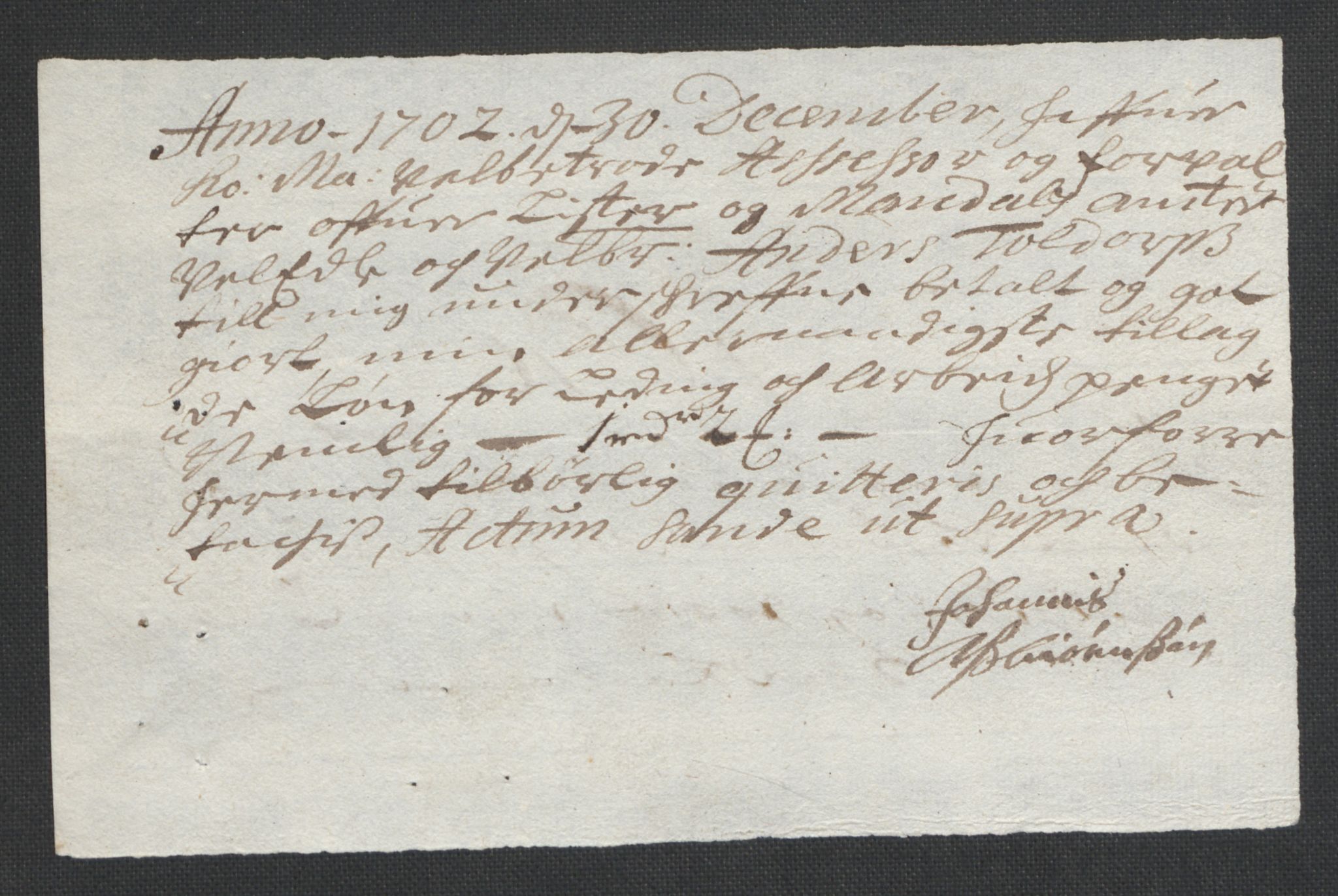 Rentekammeret inntil 1814, Reviderte regnskaper, Fogderegnskap, AV/RA-EA-4092/R43/L2549: Fogderegnskap Lista og Mandal, 1701-1702, p. 301