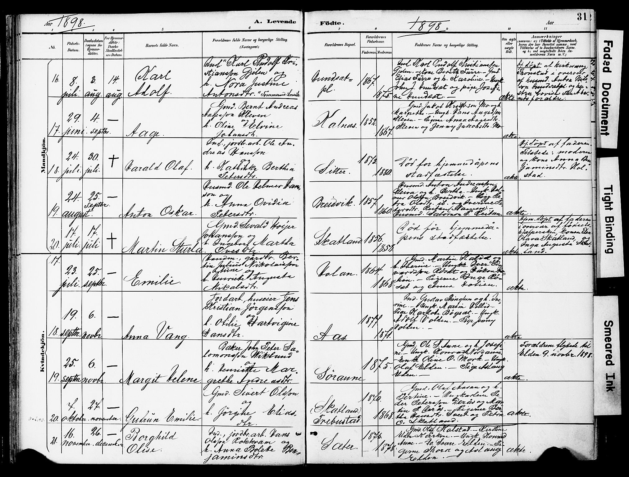Ministerialprotokoller, klokkerbøker og fødselsregistre - Nord-Trøndelag, SAT/A-1458/742/L0409: Parish register (official) no. 742A02, 1891-1905, p. 31