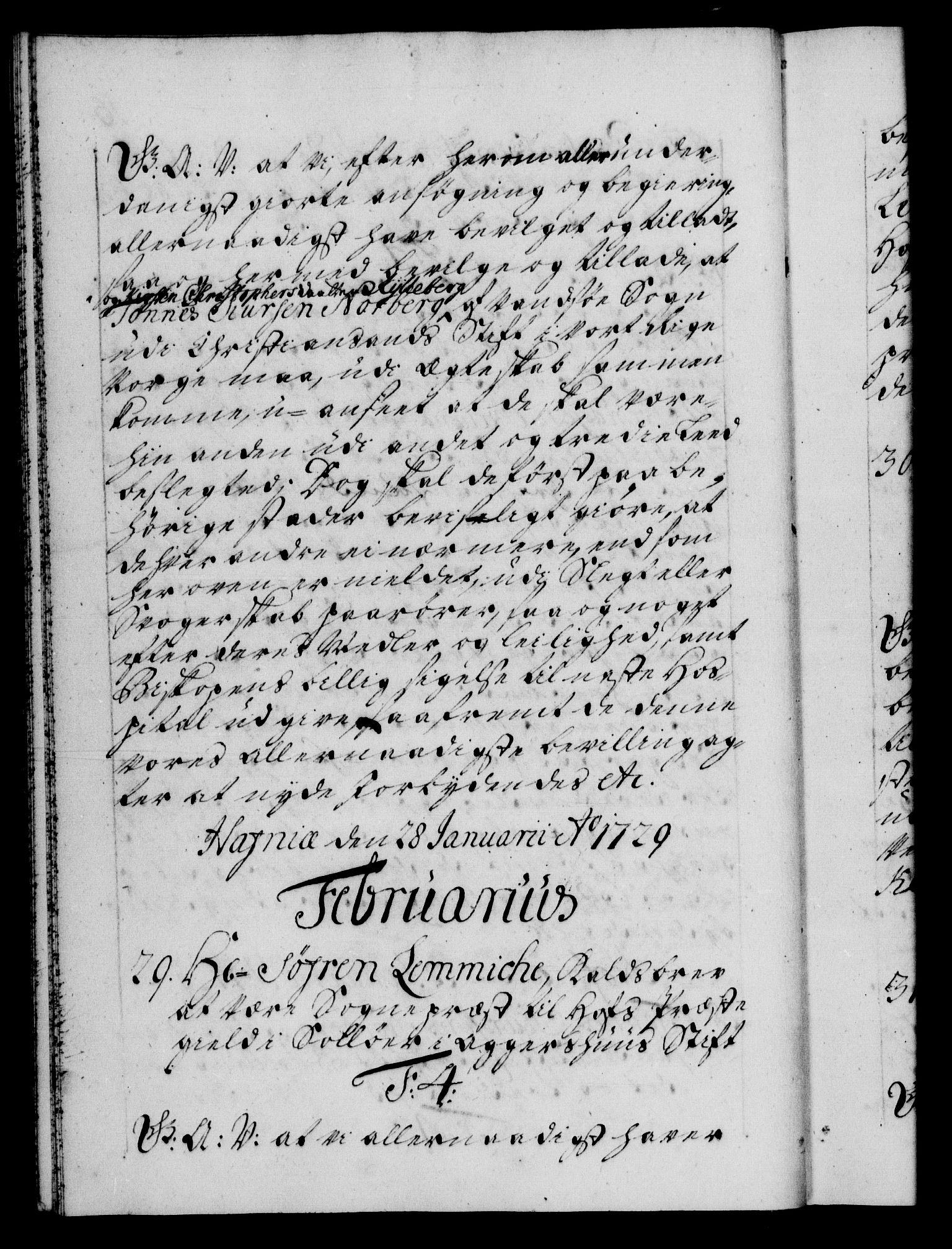 Danske Kanselli 1572-1799, RA/EA-3023/F/Fc/Fca/Fcaa/L0026: Norske registre, 1729-1730, p. 16b