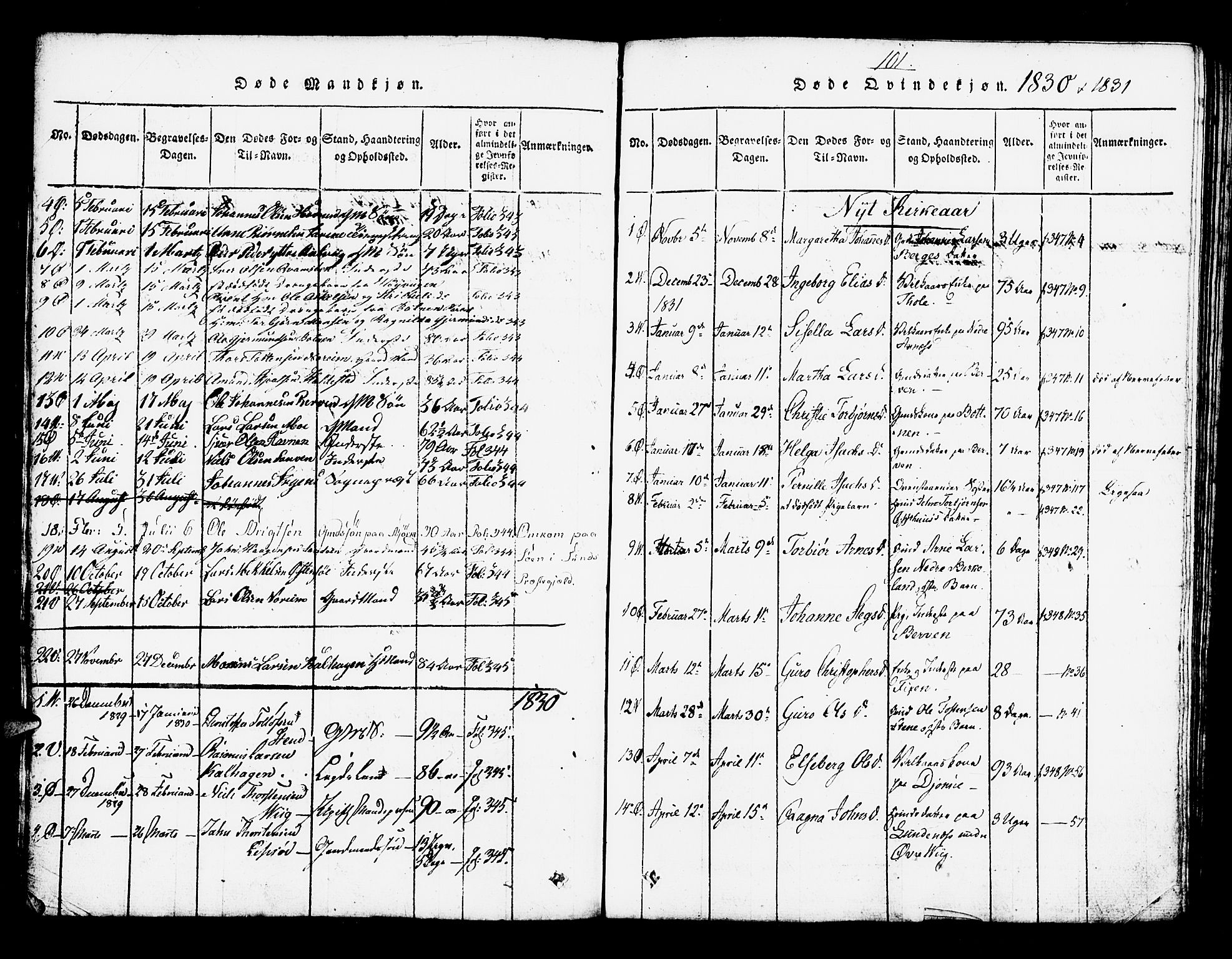 Kvam sokneprestembete, AV/SAB-A-76201/H/Haa: Parish register (official) no. A 6, 1818-1832, p. 101