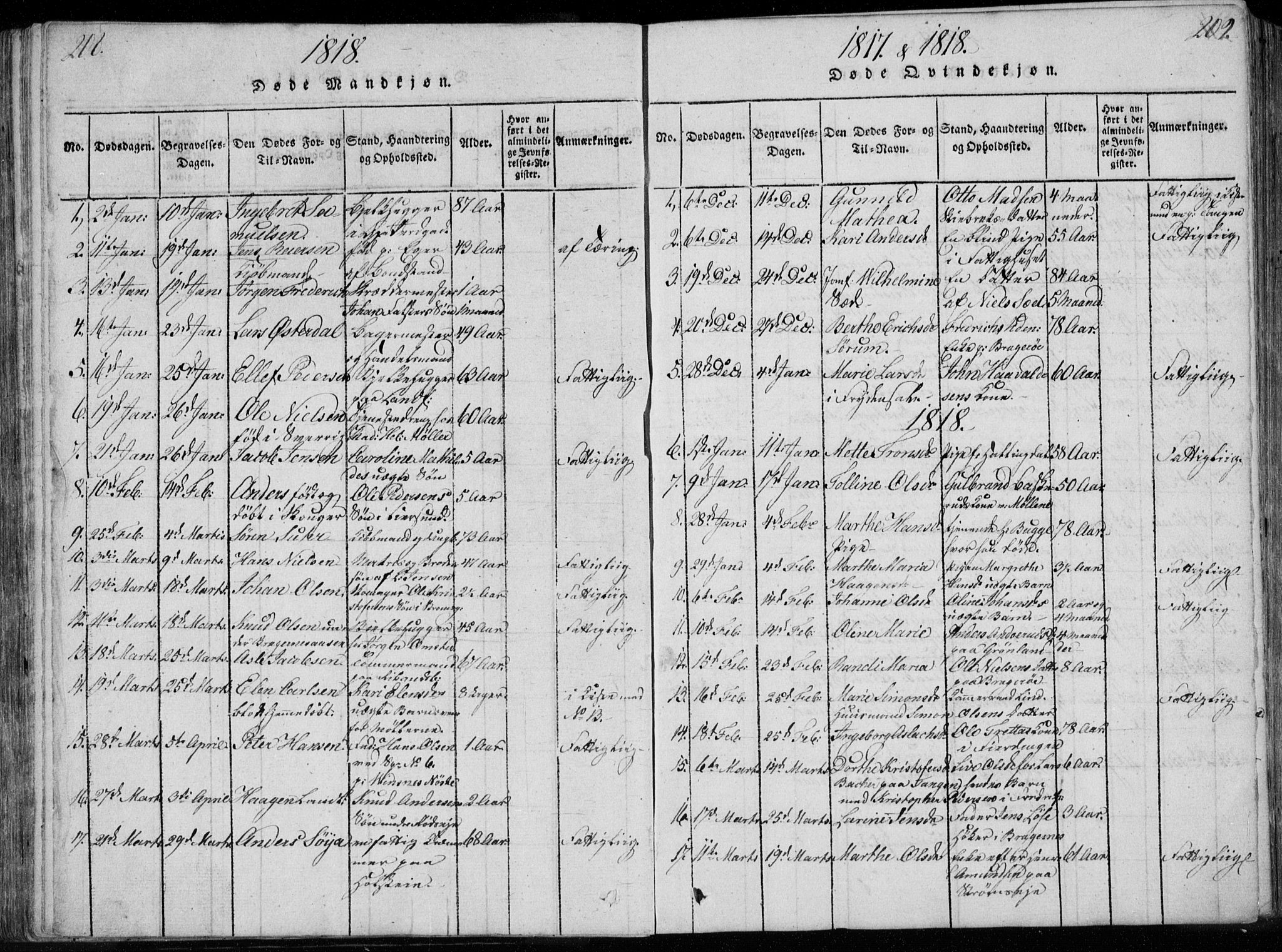 Bragernes kirkebøker, SAKO/A-6/F/Fa/L0007: Parish register (official) no. I 7, 1815-1829, p. 208-209