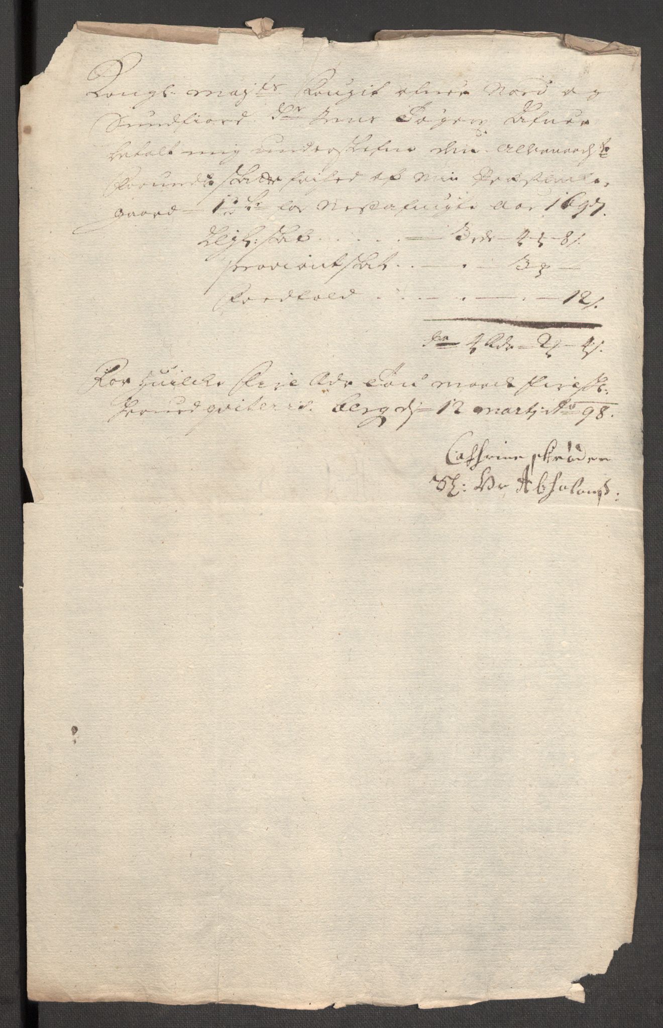 Rentekammeret inntil 1814, Reviderte regnskaper, Fogderegnskap, AV/RA-EA-4092/R53/L3423: Fogderegnskap Sunn- og Nordfjord, 1697-1698, p. 198