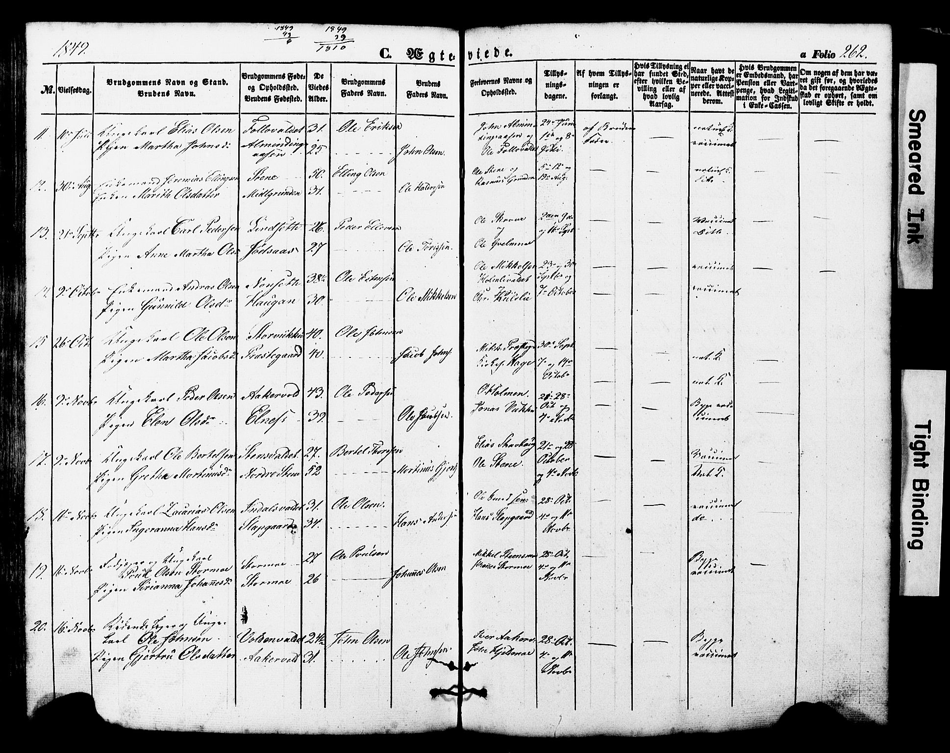 Ministerialprotokoller, klokkerbøker og fødselsregistre - Nord-Trøndelag, SAT/A-1458/724/L0268: Parish register (copy) no. 724C04, 1846-1878, p. 262