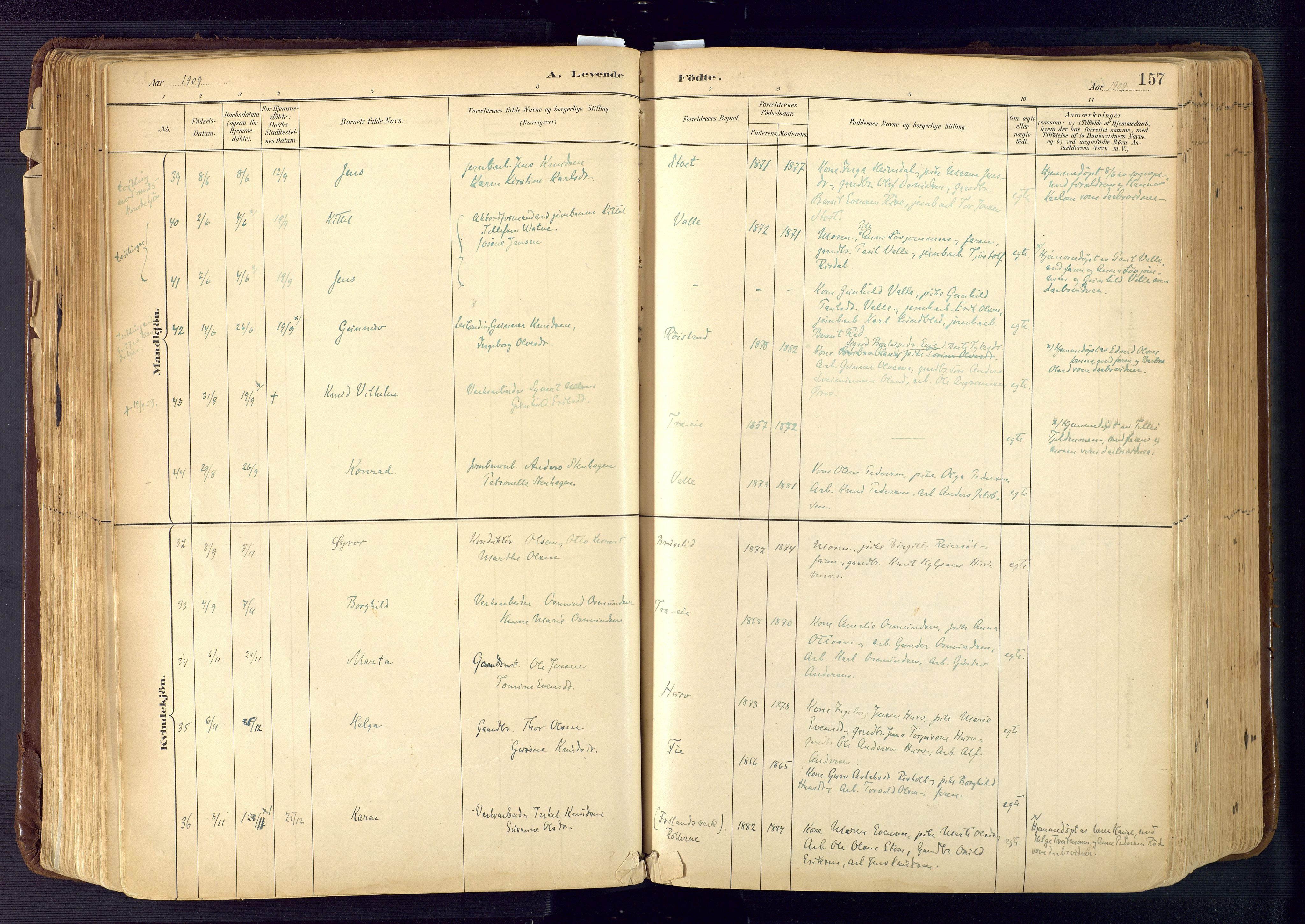 Froland sokneprestkontor, SAK/1111-0013/F/Fa/L0005: Parish register (official) no. A 5, 1882-1921, p. 157