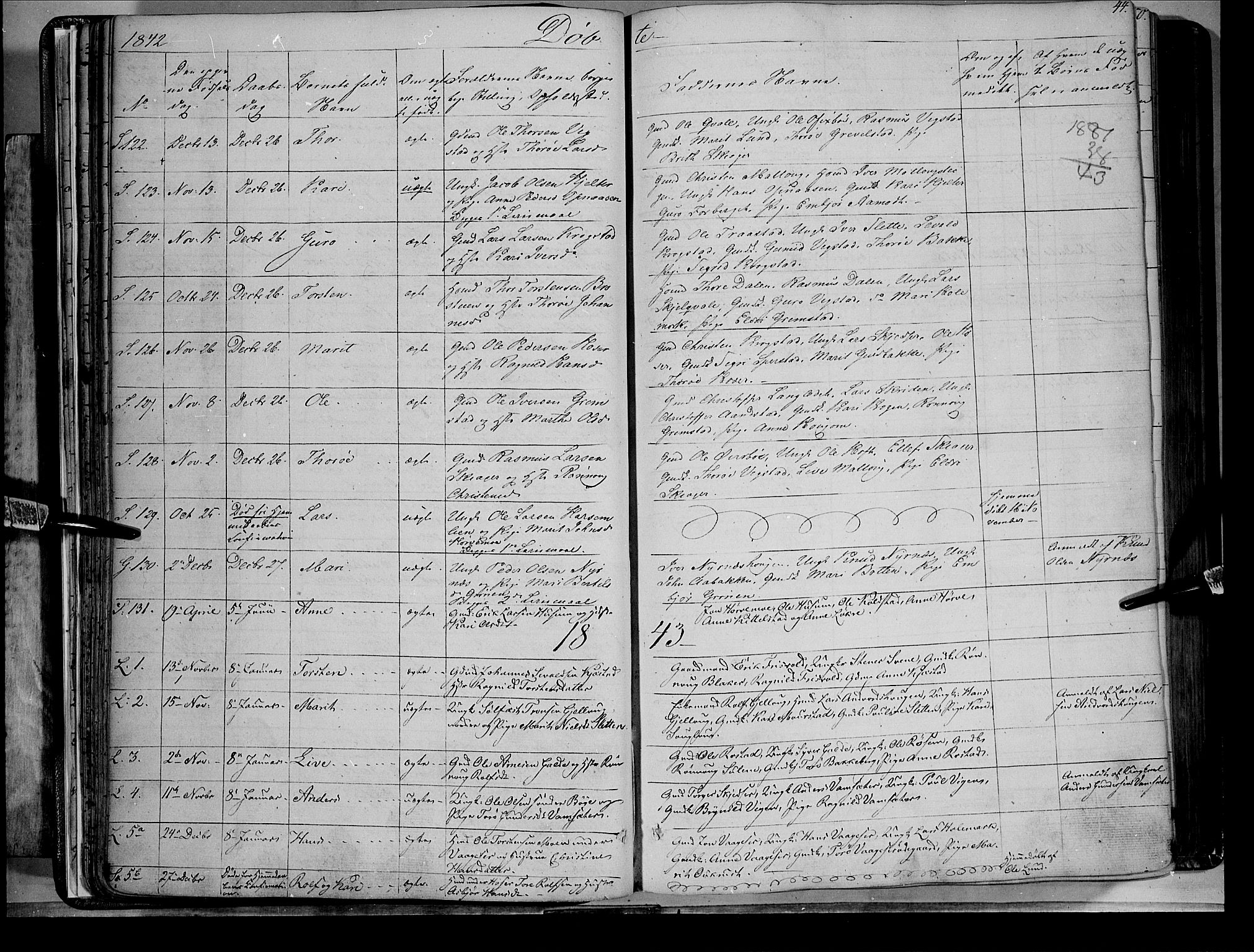 Lom prestekontor, SAH/PREST-070/K/L0006: Parish register (official) no. 6A, 1837-1863, p. 44