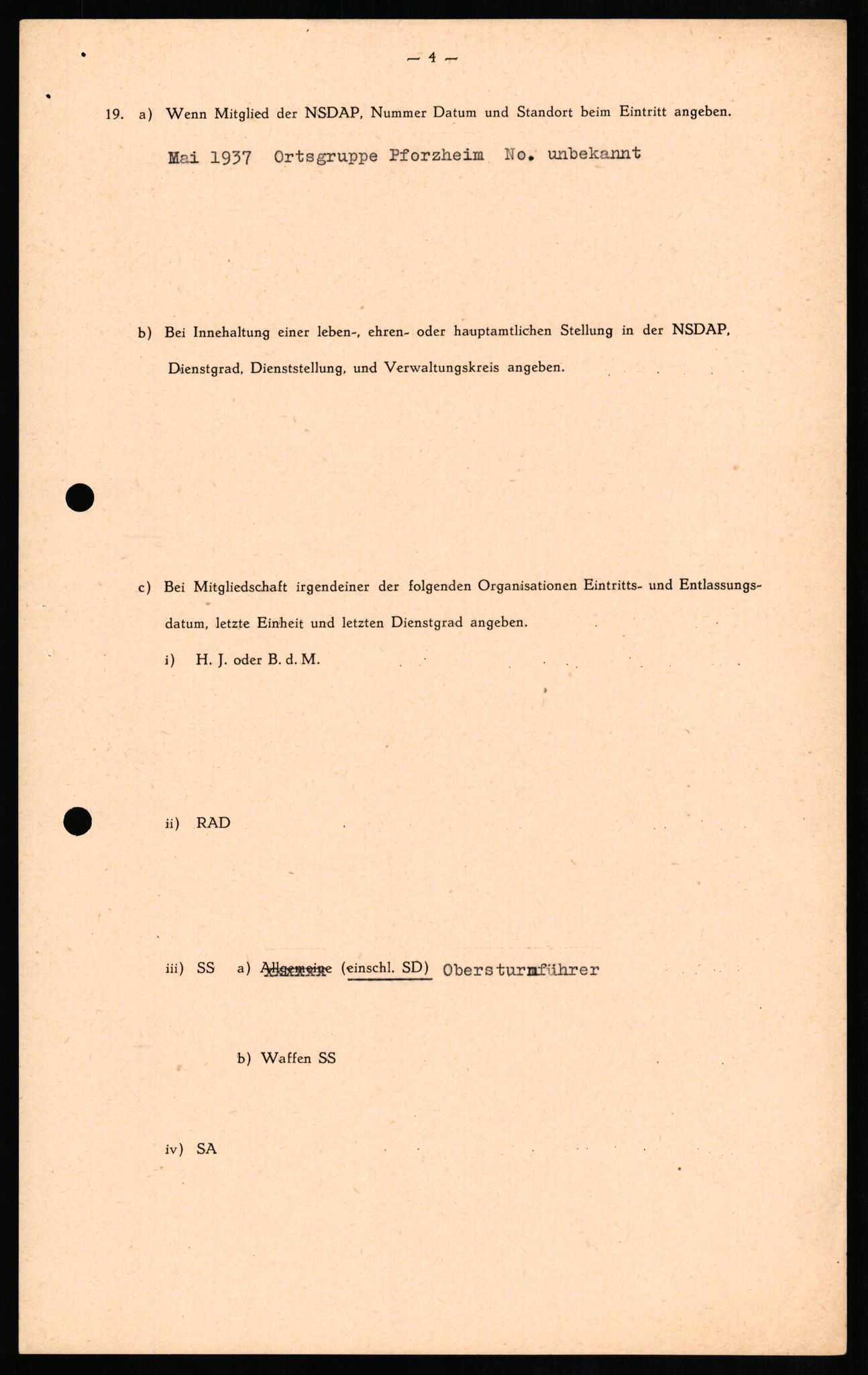 Forsvaret, Forsvarets overkommando II, RA/RAFA-3915/D/Db/L0011: CI Questionaires. Tyske okkupasjonsstyrker i Norge. Tyskere., 1945-1946, p. 129